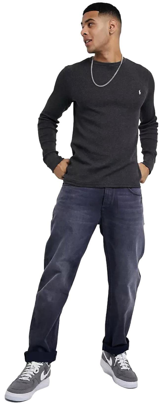 Ralph Lauren Men's Long-Sleeve Cotton Polo Shirt - Comfortable Thermal Sleepwear & Casual Wear for Winter, Lounge & Home Relaxation