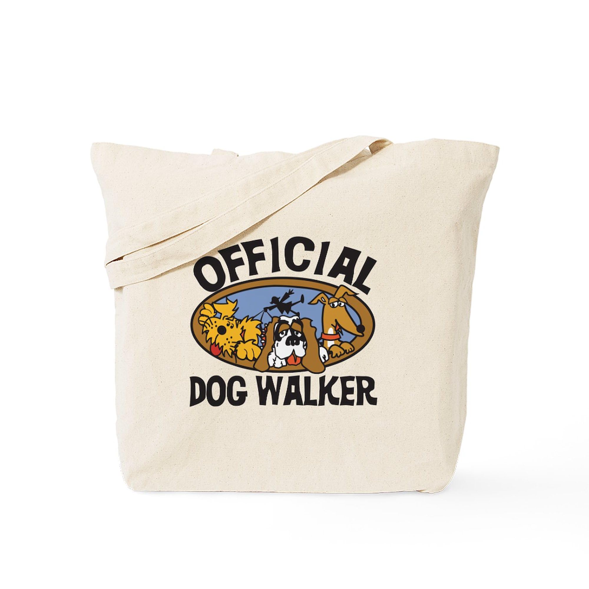 Official Dog Walker Tote Bag - Natural Canvas Reusable Shopping Tote for Pet Owners | Perfect for Dog Walking, Groceries & Beach Trips
