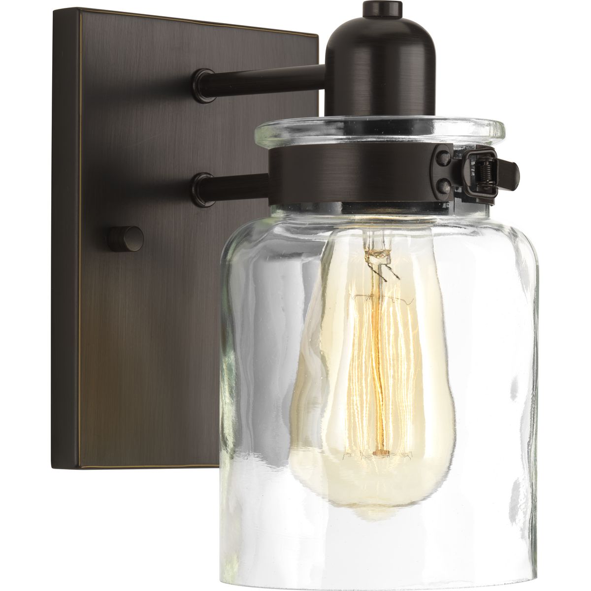 Calhoun Collection Clear Glass Bathroom Vanity Light - Modern One Light Fixture for Bathroom Mirror, Sink & Makeup Area