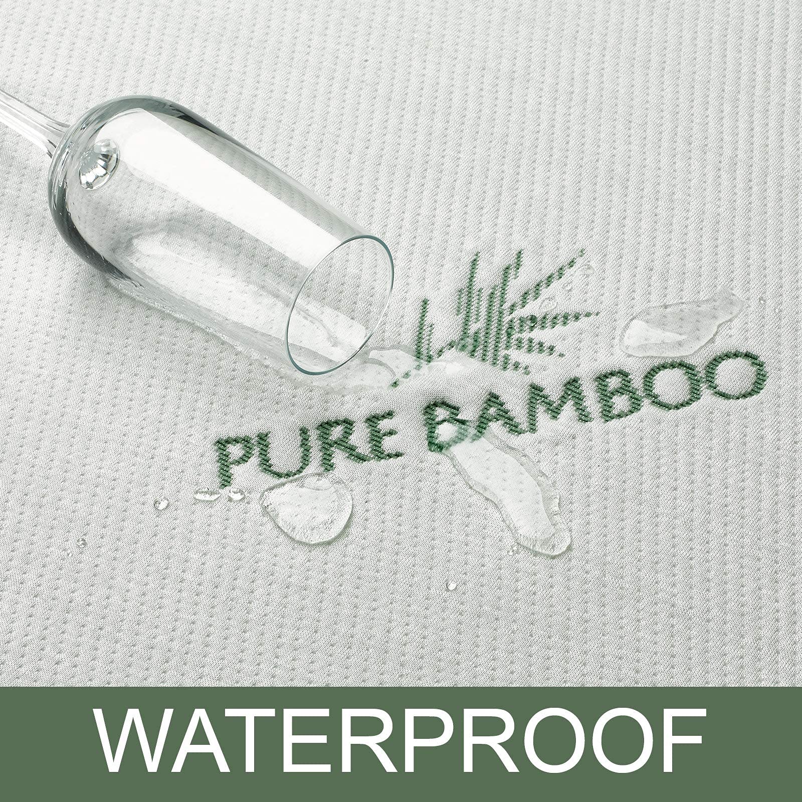 PURE BAMBOO California King Mattress Protector - Waterproof, Breathable Bamboo Viscose Cover | Noiseless Protection Against Moisture, Spills & Stains | Perfect for Allergy Sufferers & Hot Sleepers