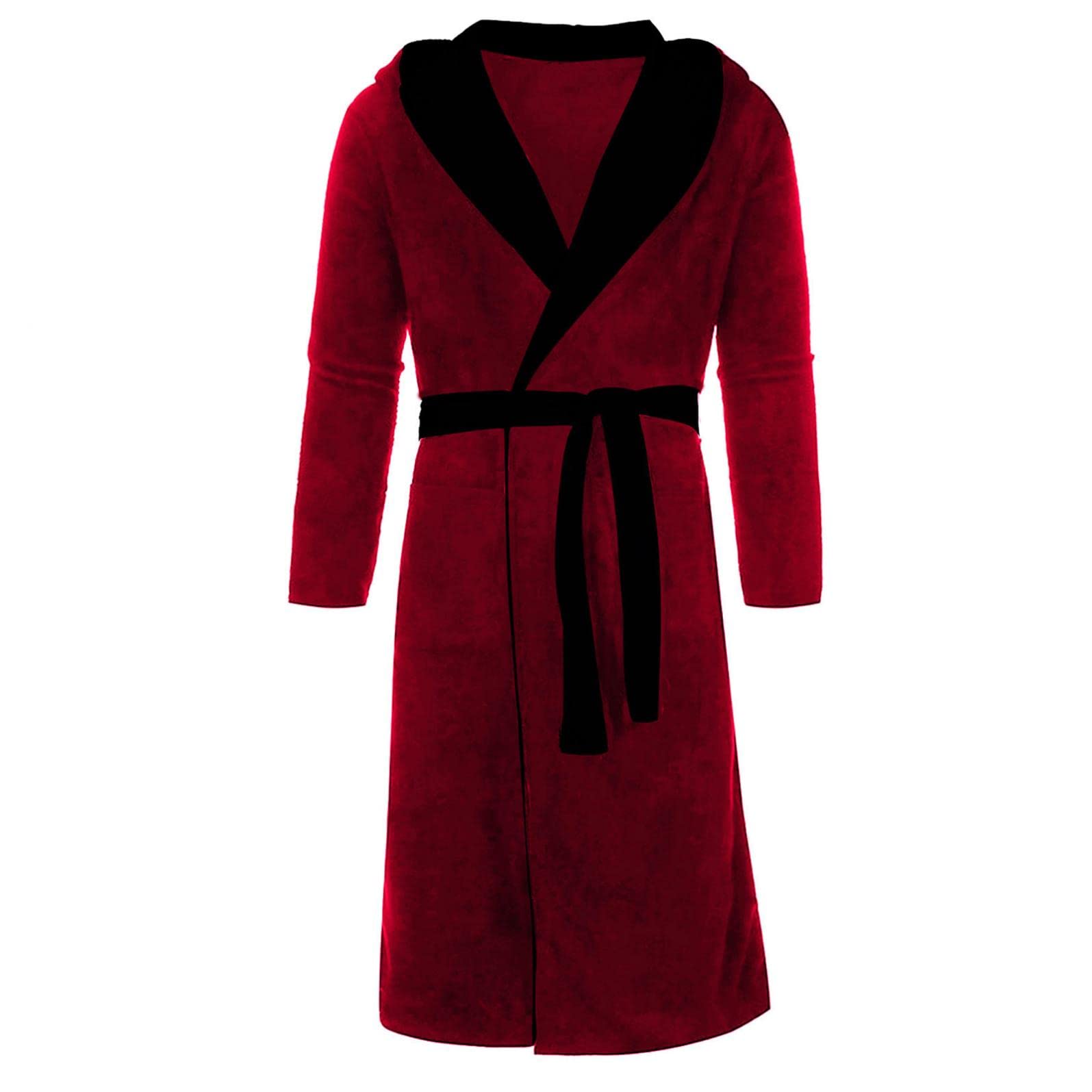 Men's Big & Tall Luxury Turkish Cotton Waffle Robe - Lightweight Cozy Fleece Plush Bathrobe with Hood - Perfect for Spa, Hotel, Home Relaxation & Gift Giving