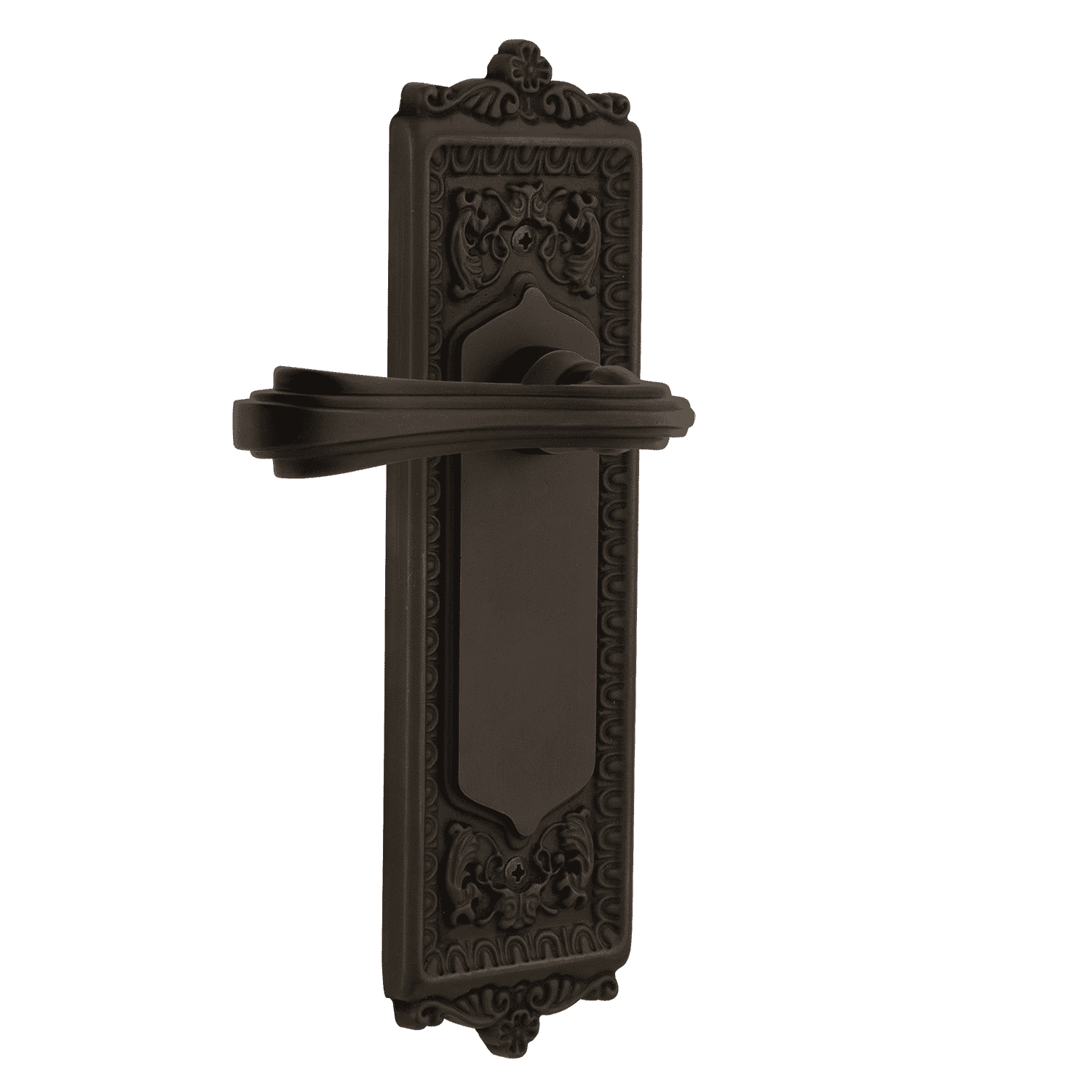 Oil Rubbed Bronze Egg & Dart Long Plate with Fleur Lever - Elegant Serving Tray for Dining Room, Buffet, and Holiday Entertaining