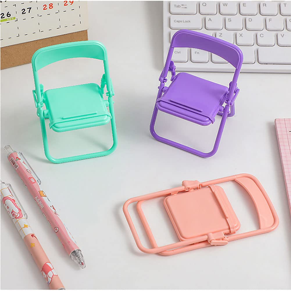 4Pcs Mini Foldable Phone Stand Holder - Portable Cute Candy Color Phone Stand for Smartphones, Tablets, E-Readers - Perfect for Desk, Bed, Travel & Watching Videos
