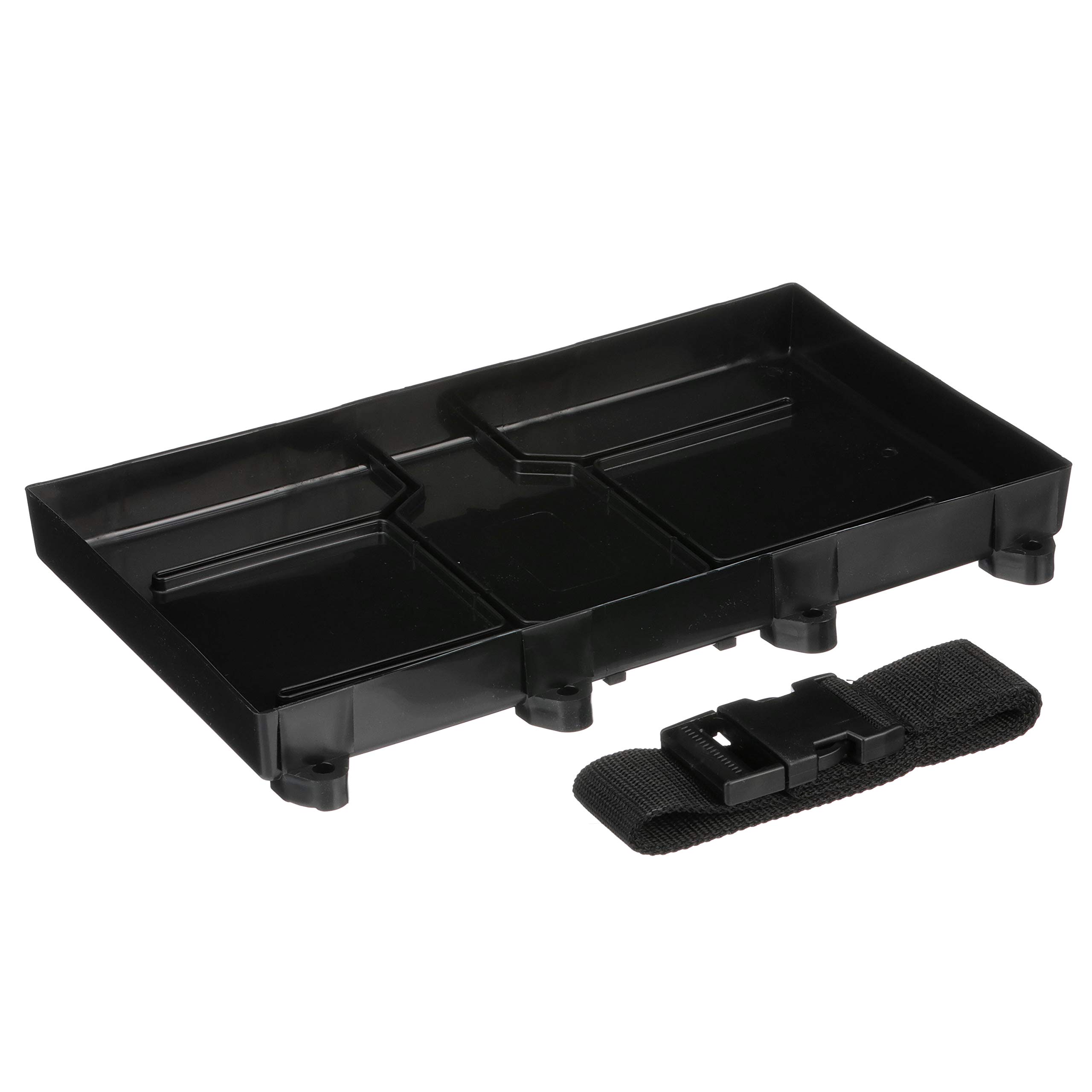 Seachoice Marine Battery Tray with Heavy Duty Hold Down Strap - Secure Boat & RV Battery Storage for Deep Cycle & Starting Batteries - Perfect for Marine, Automotive & Off-Grid Power Applications