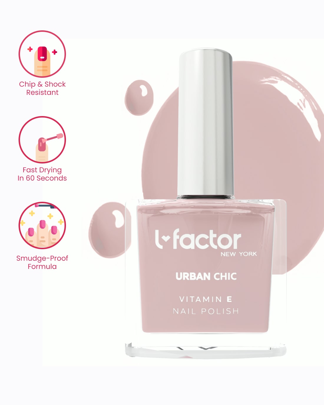 Urban Chic Nail Polish - Long Lasting Vegan Nail Lacquer for Women | Salon Quality Nail Enamel for Manicures & Pedicures | Perfect for Parties, Weddings & Everyday Wear