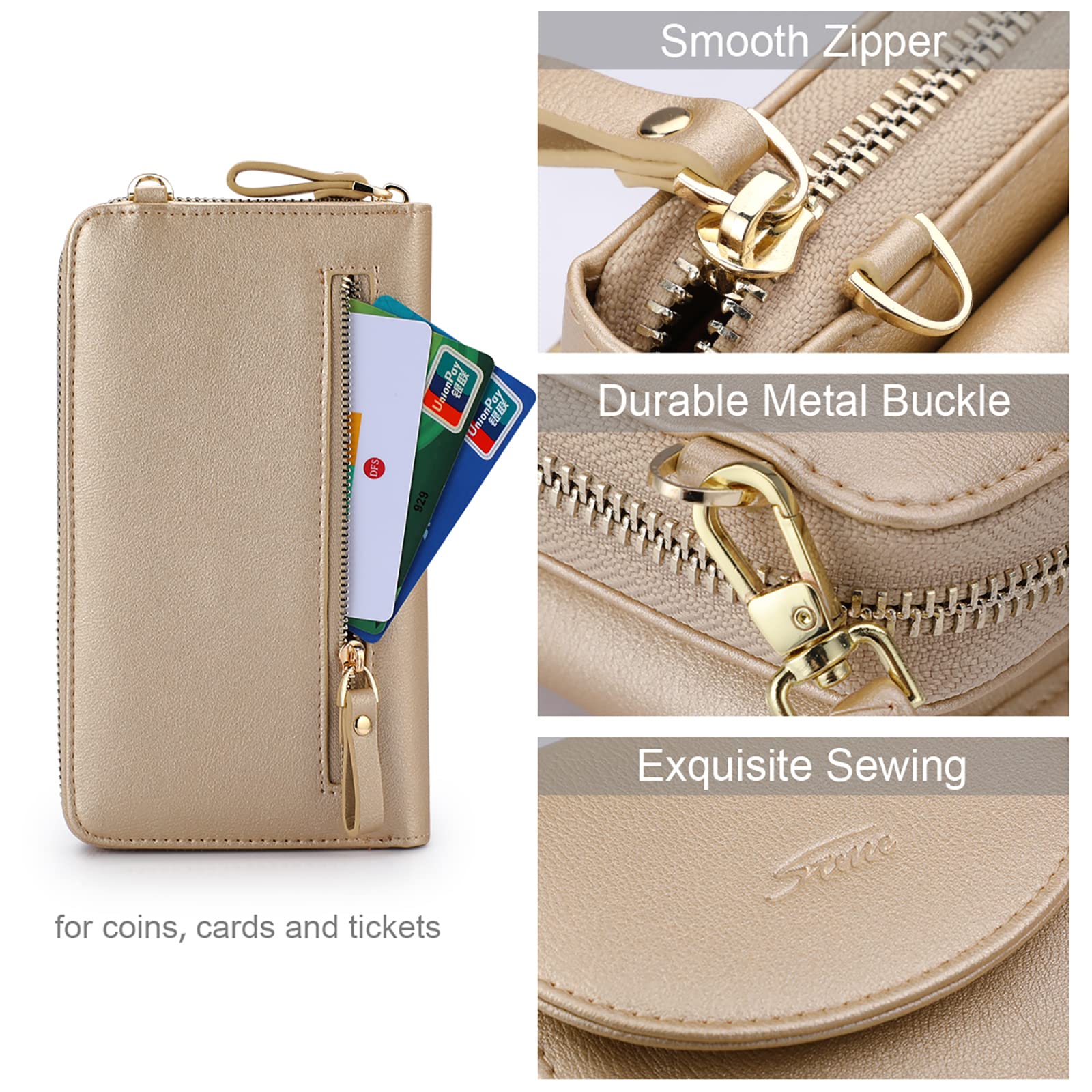 S-ZONE RFID Blocking Small Crossbody Bag for Women - Anti-Theft Phone Purse with Credit Card Slots | Perfect for Travel, Shopping & Everyday Use