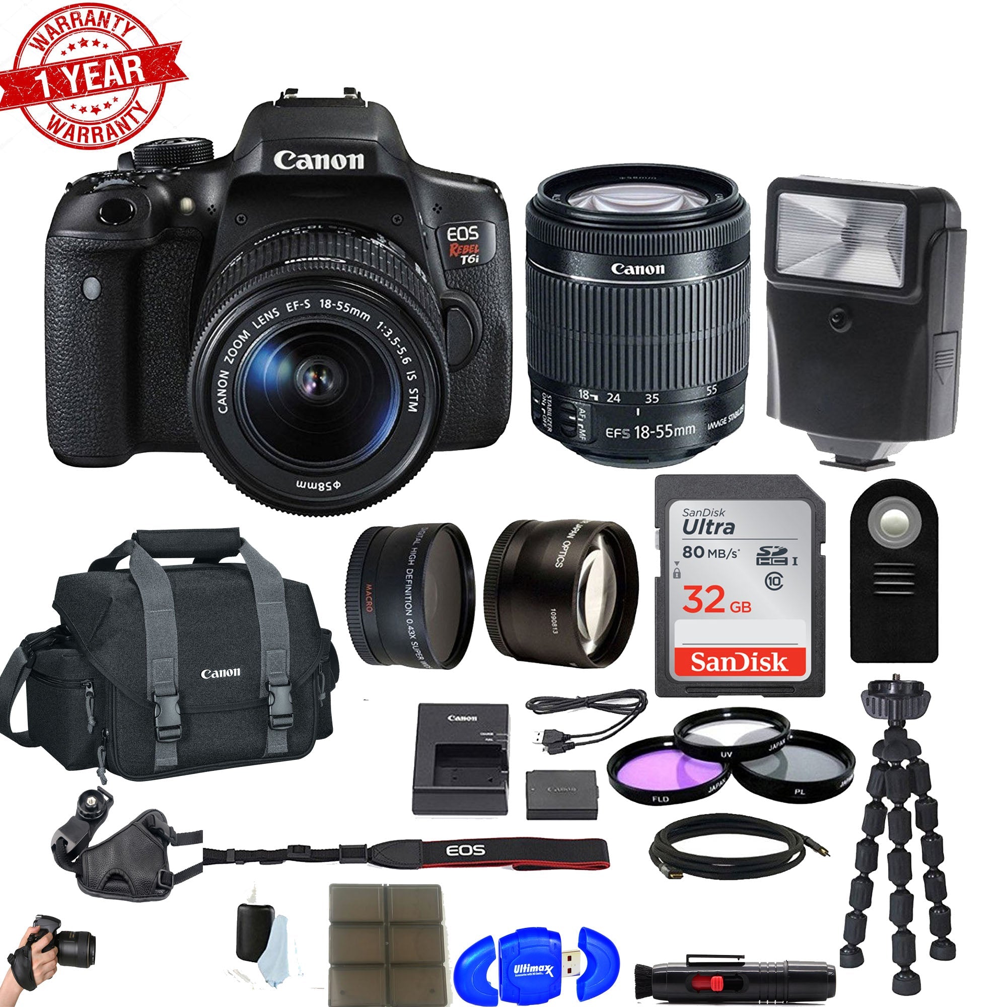 Canon EOS Rebel T6i/800D DSLR Camera with 18-55mm Lens Kit - Professional Photography for Beginners, Travel & Family Moments