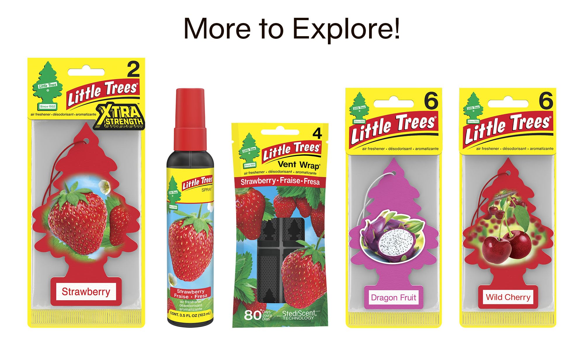 LITTLE TREES Car Air Fresheners - 24 Pack Hanging Tree Fresheners with Long-Lasting Strawberry Scent for Auto, Home & Office | Perfect for Cars, Closets, Bathrooms & Small Spaces