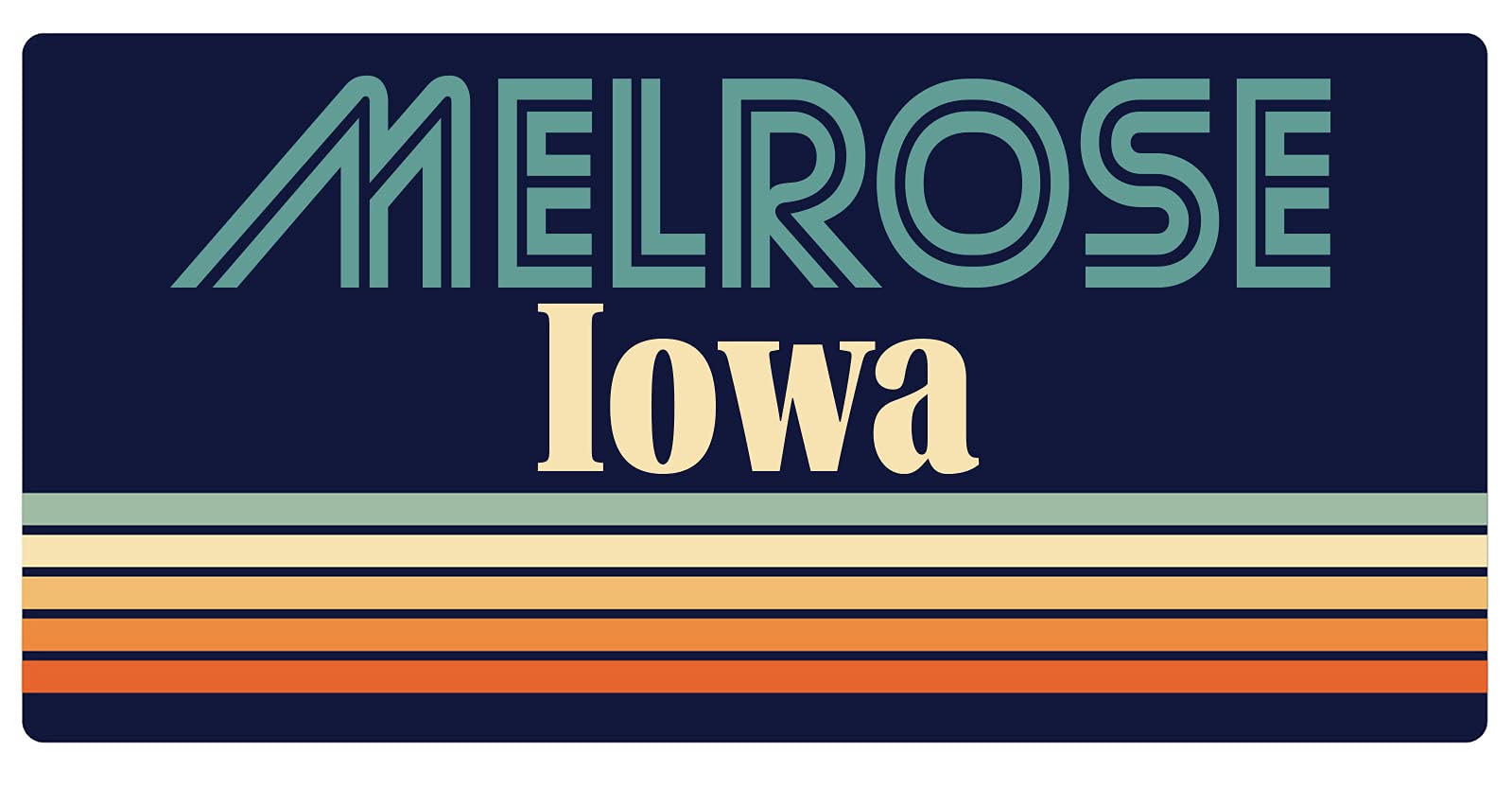Vintage Retro Fridge Magnet 5 x 2.5 Inch - Melrose Iowa Souvenir for Refrigerator, Office, Home Decor & Gift Idea