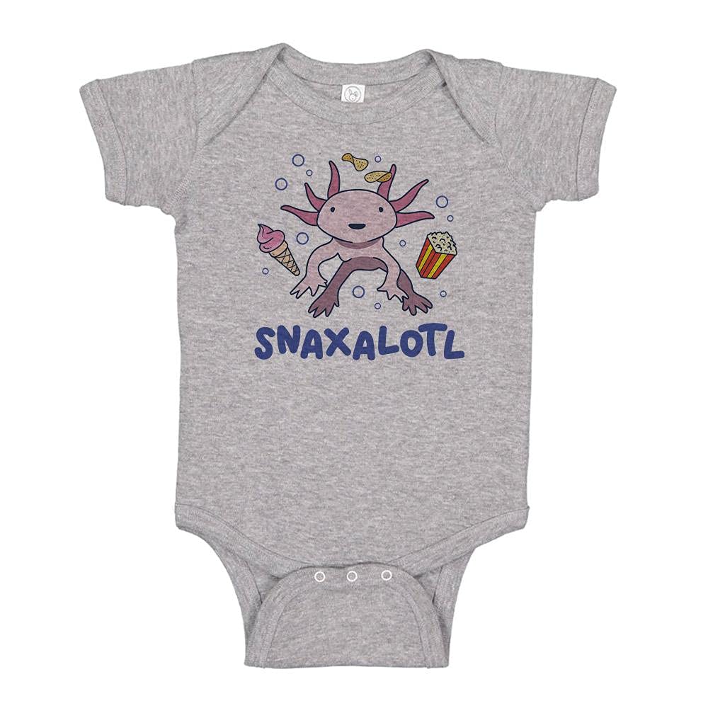 TATY Kids Snaxalotl (Snacks A Lot'l) Baby Infant Bodysuit - Cute & Comfortable Onesie for Newborns & Toddlers - Perfect for Playtime, Family Photos & Everyday Wear