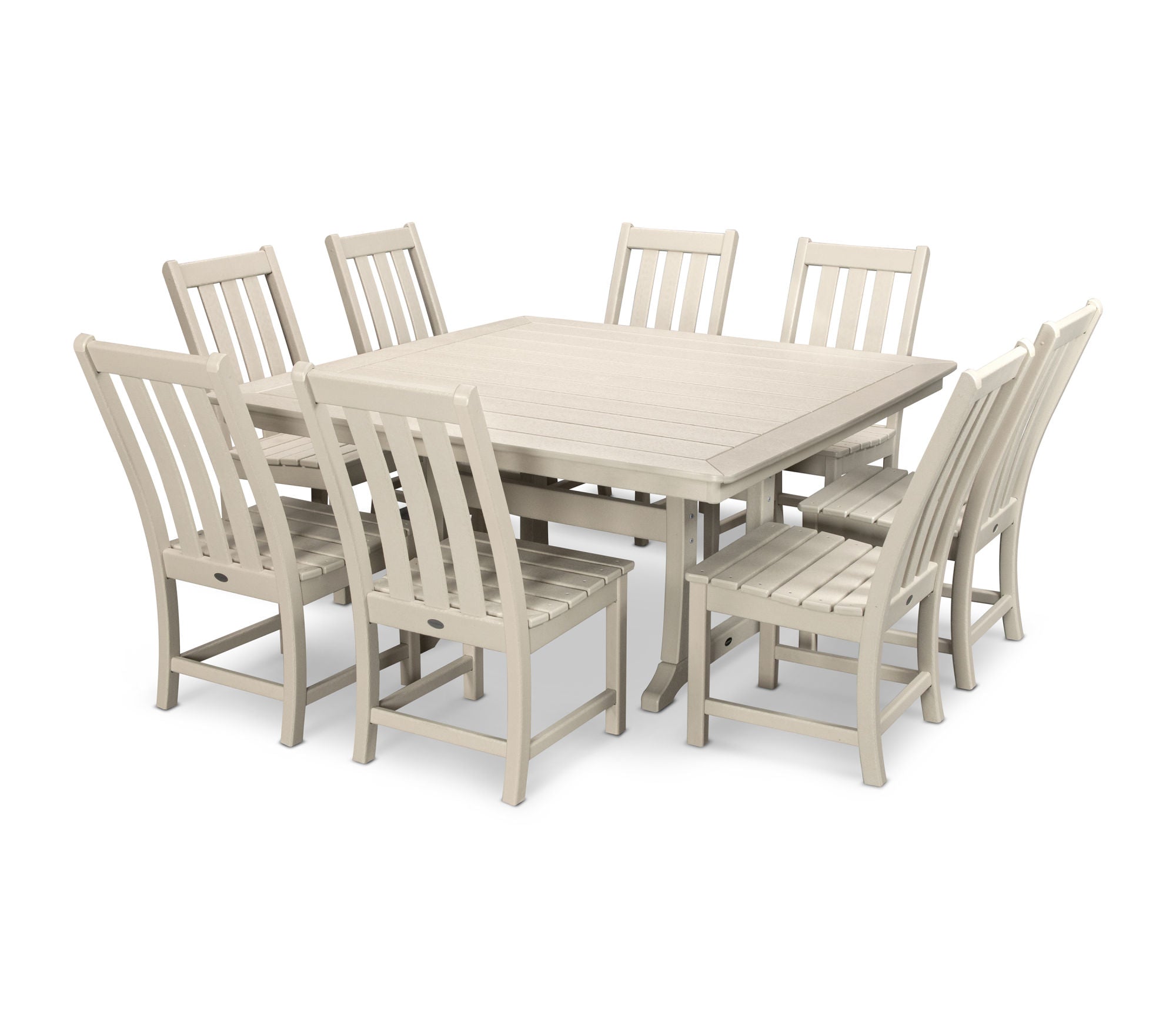 POLYWOOD Vineyard 9-Piece Outdoor Dining Set - Patio Furniture for Backyard, Poolside & Garden - Durable All-Weather Resin Wicker
