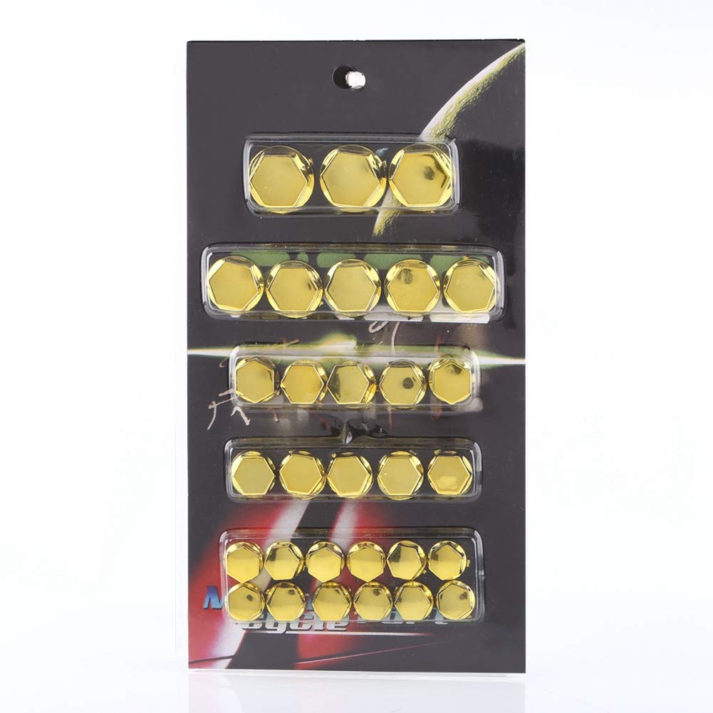 Gold Motorcycle Bolt Caps (30Pcs) - Durable Screw Cover for Bike Decoration & Protection