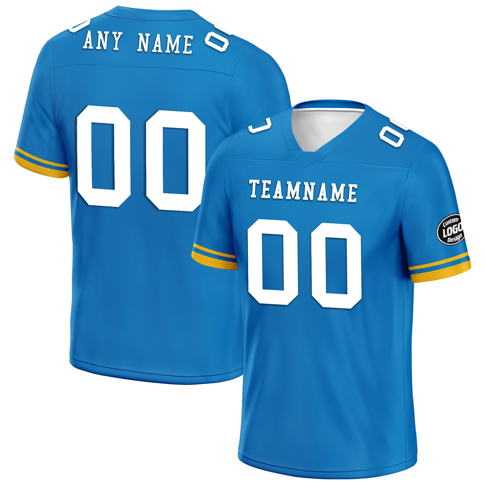 Custom Blue Los Angeles Personalized Authentic Football Jersey FBJ02 D020263 22 - Perfect for Game Day, Sports Events & Fan Gifts