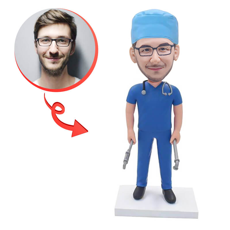 Custom Surgeon Doctor Bobblehead - Personalized Medical Gift for Doctors, Nurses & Healthcare Professionals - Perfect for Office Decor, Retirement Gifts & Medical Appreciation