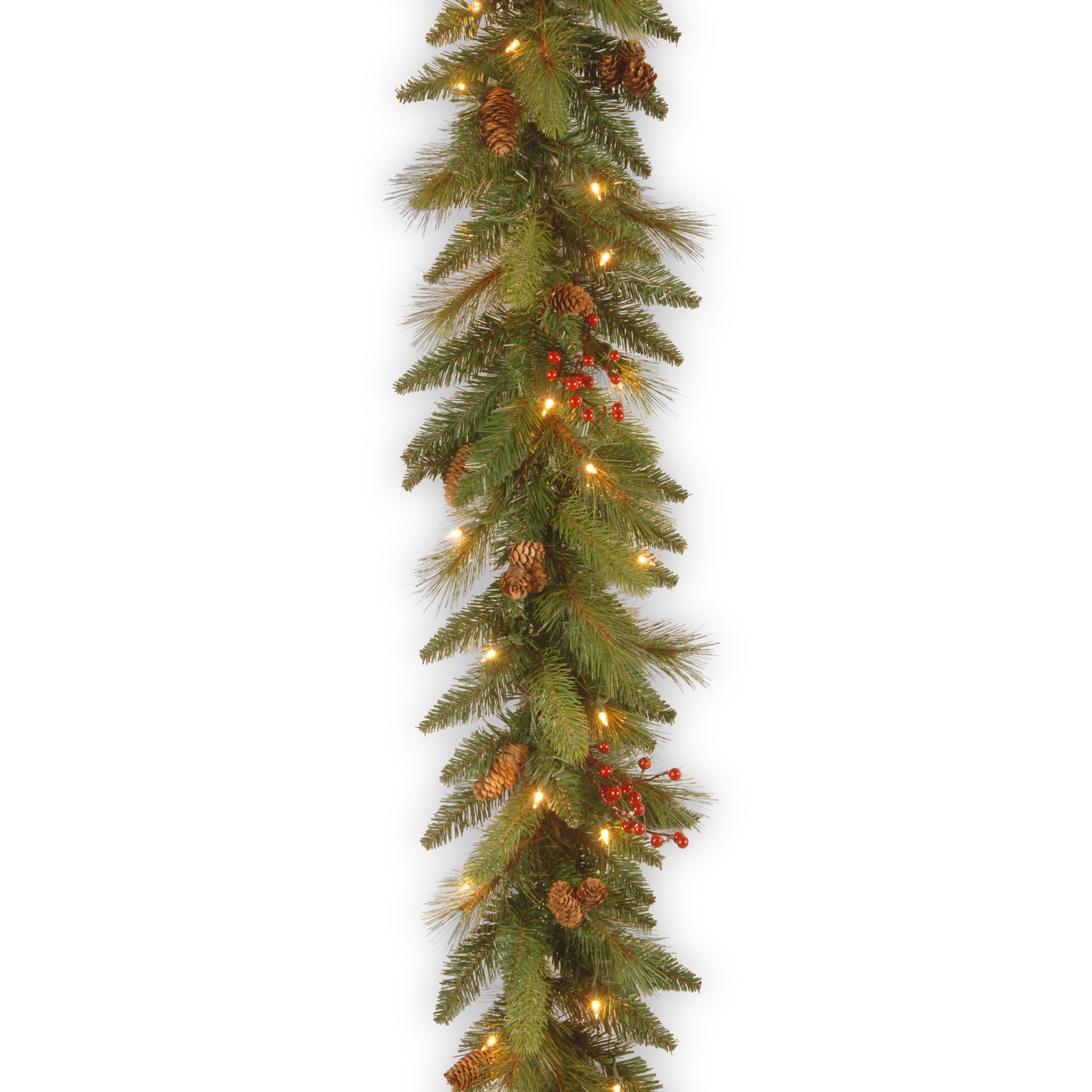 6 ft. Pre-Lit Long Needle Pine Cone Garland with Clear Lights - Perfect for Christmas Tree Decorations, Fireplace Mantel, and Holiday Home Decor