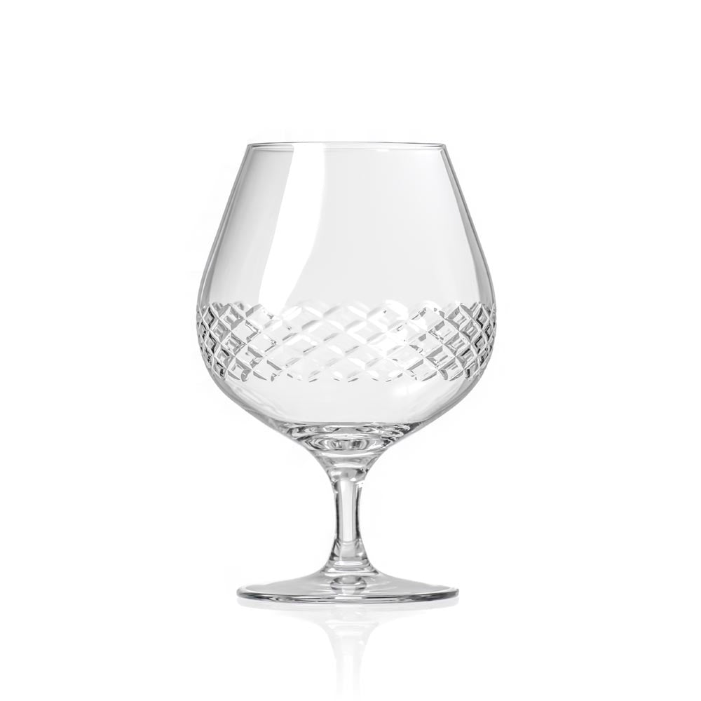 Premium 22.5oz Diamond Brandy Snifter Glasses Set of 4 - Elegant Crystal Whiskey, Cognac & Scotch Drinking Glasses for Gifts, Parties & Home Bar Decor