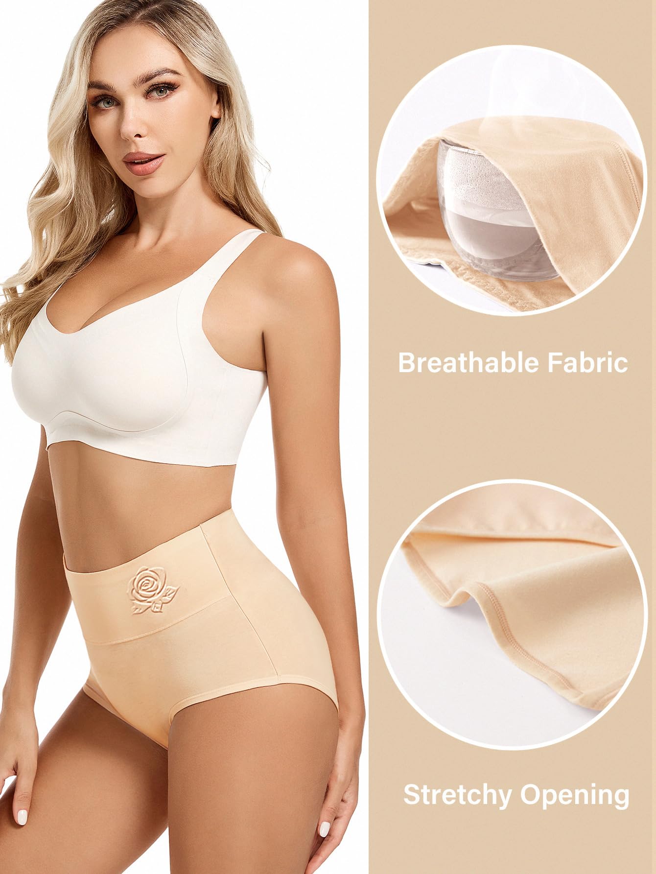 MEIYATING Women's High Waisted Underwear - Tummy Control Panties for Postpartum & Everyday Wear - Comfortable Shaping Briefs Multipack (3/5 Pack) - Perfect for Maternity, Workout & Daily Use