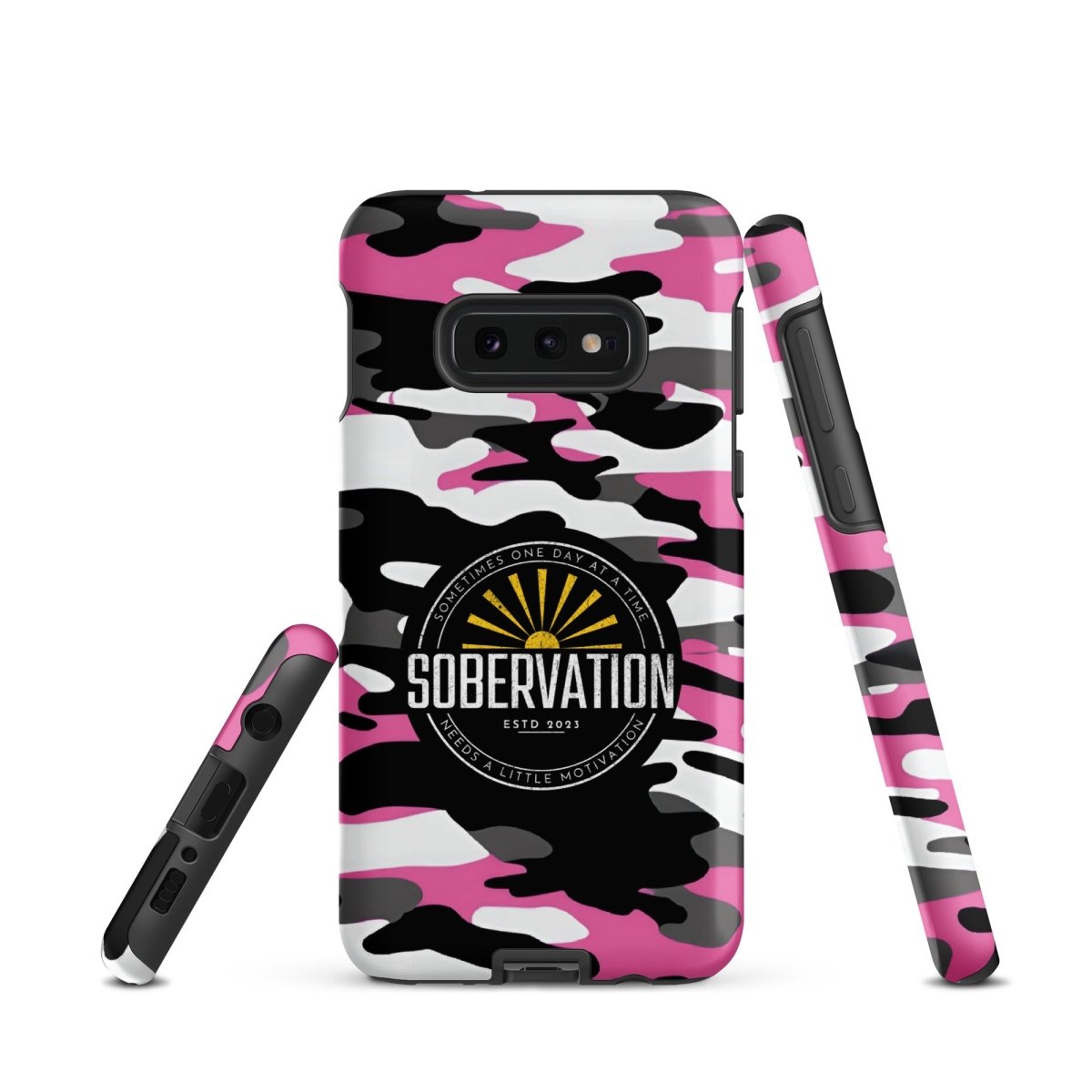 Sobervation Pink Camo iPhone Case - Durable Protective Cover for iPhone [6/7/8/X/11/12/13/14/15] - Motivational Sobriety Support - Perfect for Recovery Meetings & Daily Inspiration