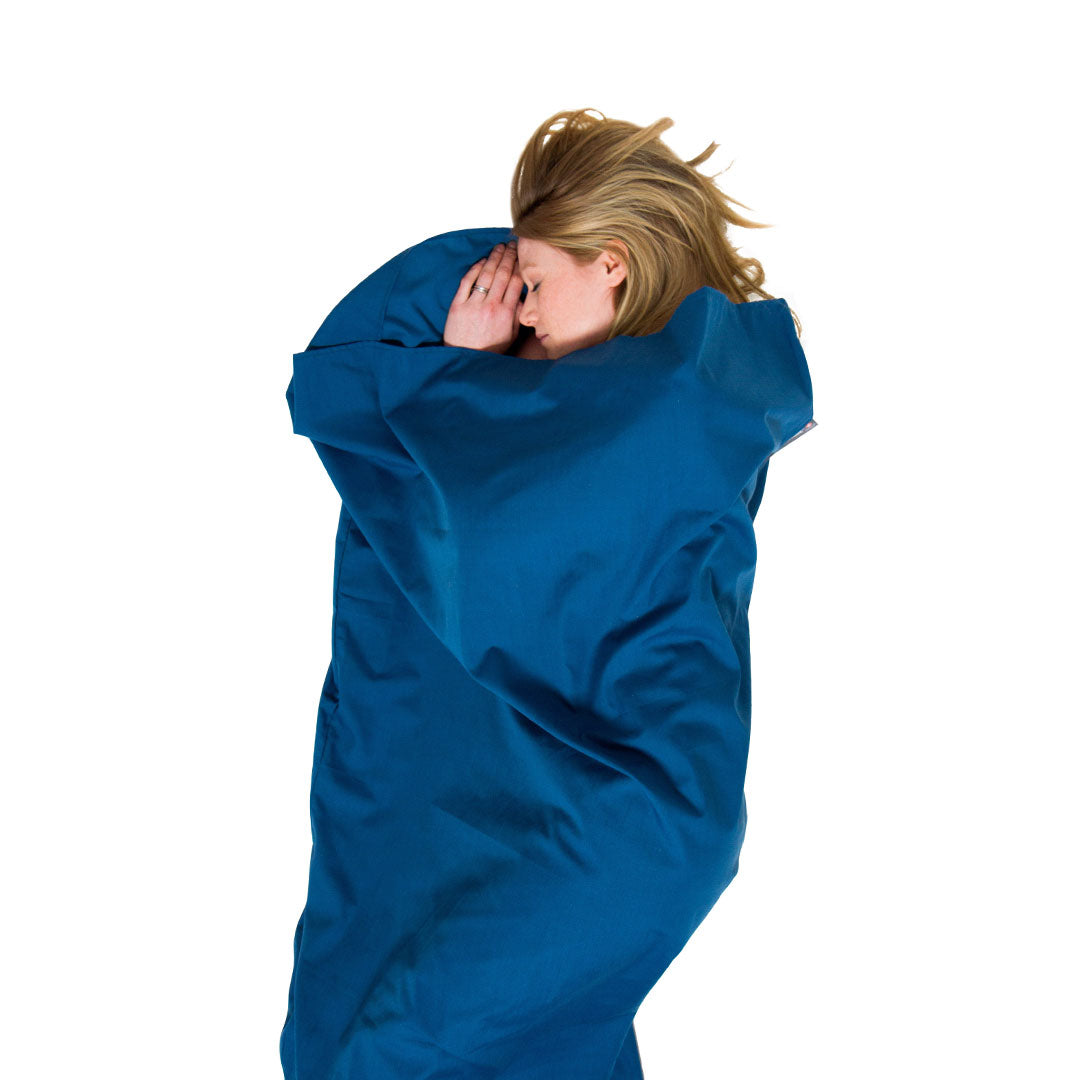 Lifeventure Poly Cotton Sleeping Bag Liner Mummy - Lightweight & Breathable Travel Sleeping Bag for Camping, Hiking, Backpacking - Perfect for Hostels & Outdoor Adventures