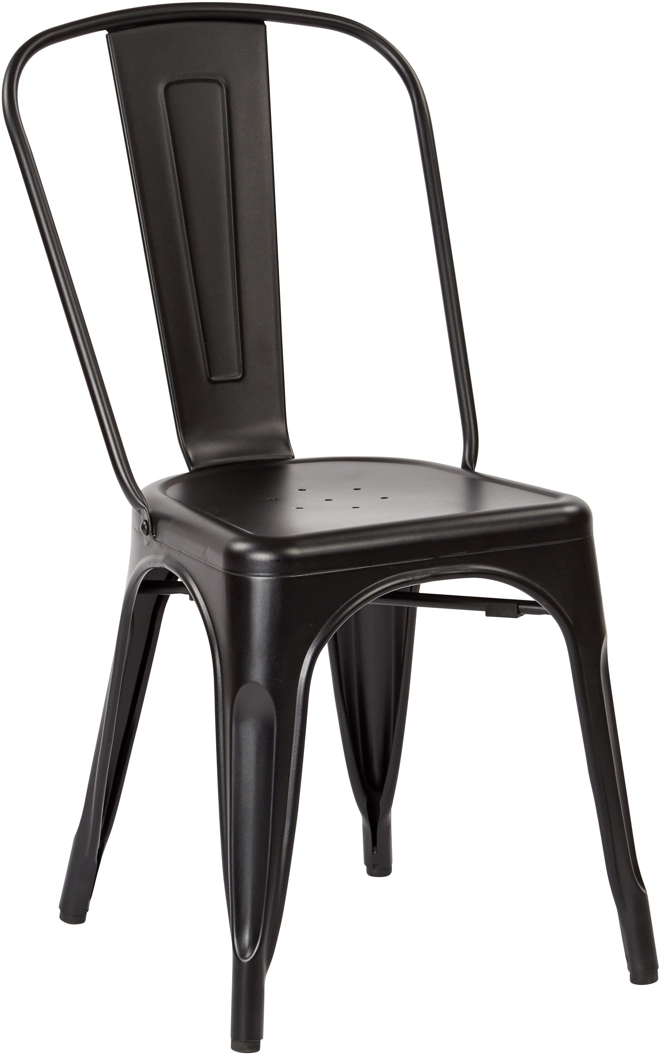 OSP Designs Bristow Armless Chair 4 Pack - Modern Stackable Dining Chairs for Kitchen, Restaurant, or Office - Brown Wood Finish [BRW29A4]