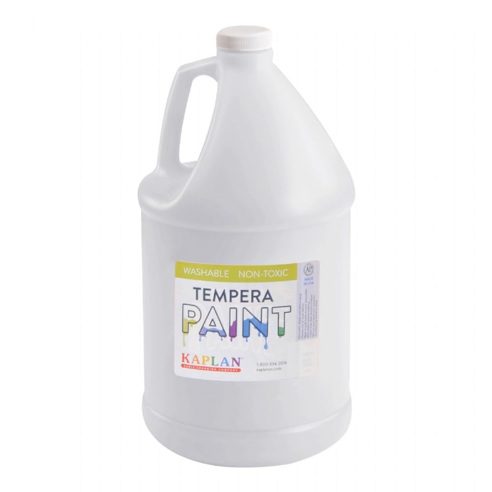 Kaplan Early Learning Kaplan Kolors Washable Tempera Paint - Set of 6 Vibrant Colors (1 Gallon Each) for Kids' Art Projects, Classroom Activities & DIY Crafts