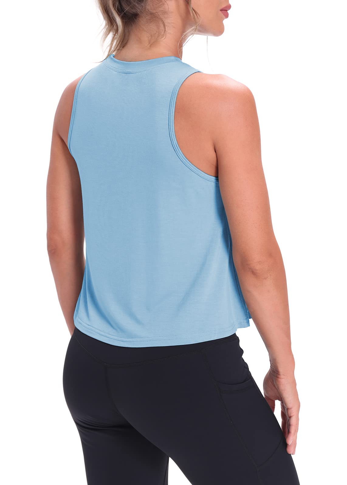 Women's Mippo Crop Tops - Breathable Workout Shirts & Flowy Athletic Tank Tops for Yoga, Running & Gym - Summer Fitness Apparel