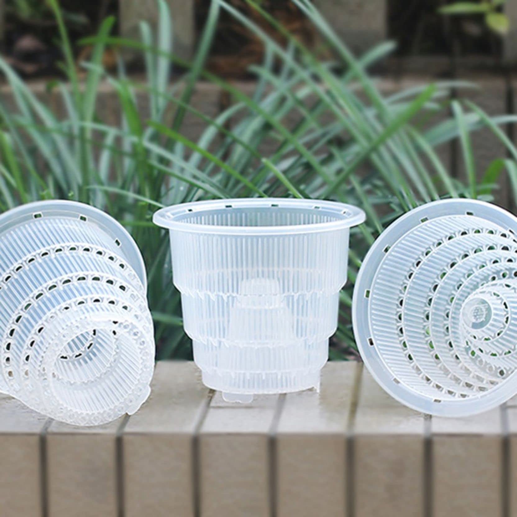 Breathable Plastic Orchid Pot with Drainage Holes - Ideal for Indoor Plants, Home Garden, Balcony & Desktop Decor | Perfect for Orchids, Succulents & Houseplants
