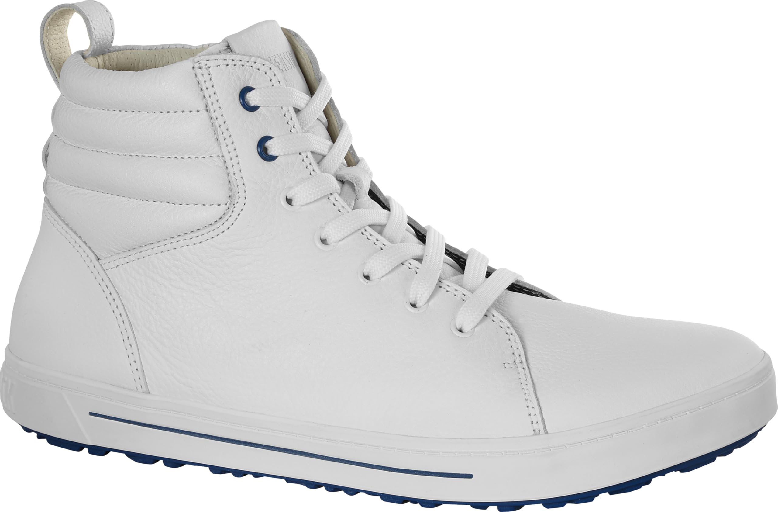 Birkenstock QO 700 White Leather Professional Safety Shoes - EN ISO 20347:2012 Certified, Slip & Oil Resistant SRC/FO Outsole, Heel Energy Absorption (E), Antistatic (A) - Ideal for Construction, Factory & Industrial Work