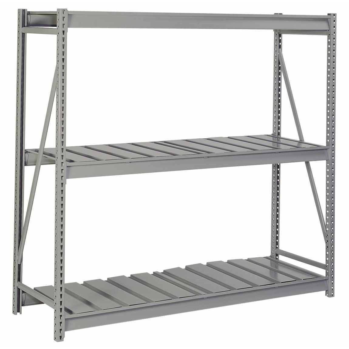 Heavy Duty Bulk Storage Rack with Ribbed Decking - Industrial Shelving Unit for Warehouse, Garage & Retail Storage Organization