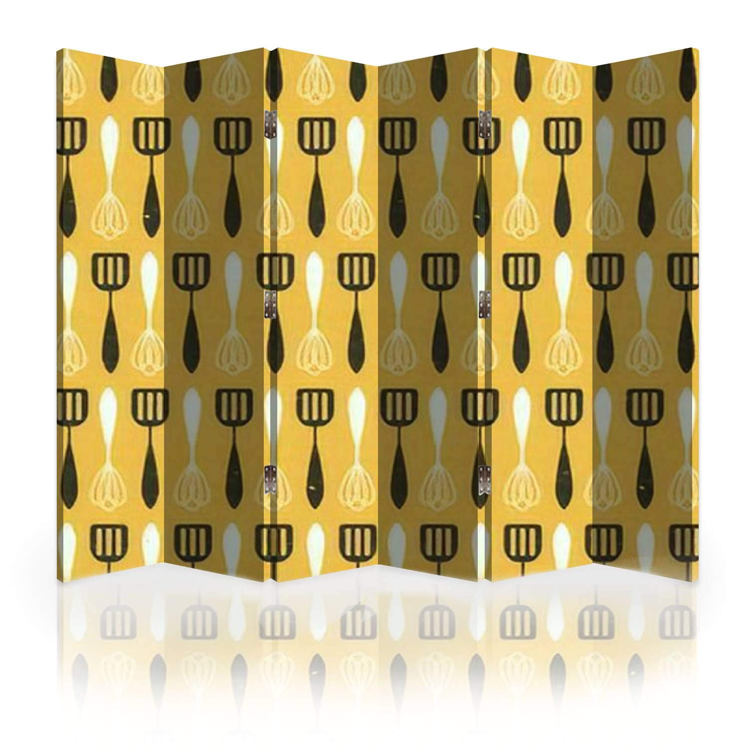 6-Panel Canvas Room Divider Screen - Foldable Privacy Partition for Kitchen & Living Spaces | Seamless Texture Room Separator for Home & Office Decor | Perfect for Open Floor Plans, Studio Apartments, and Workspace Organization