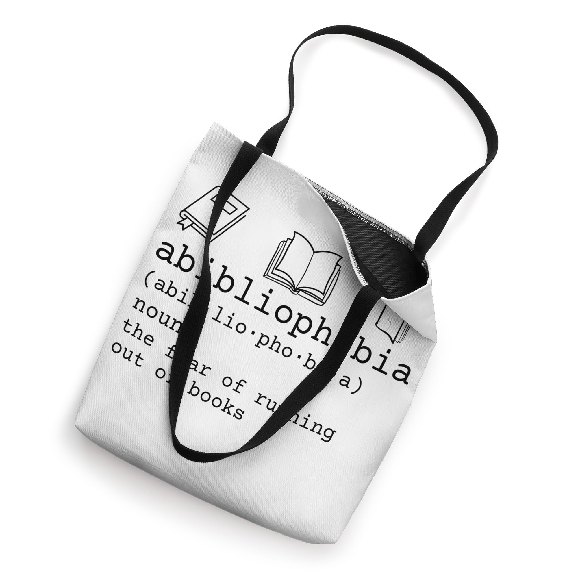 Abibliophobia Definition Tote Bag - Fear of Running Out of Books - Perfect for Book Lovers, Readers & Library Visits