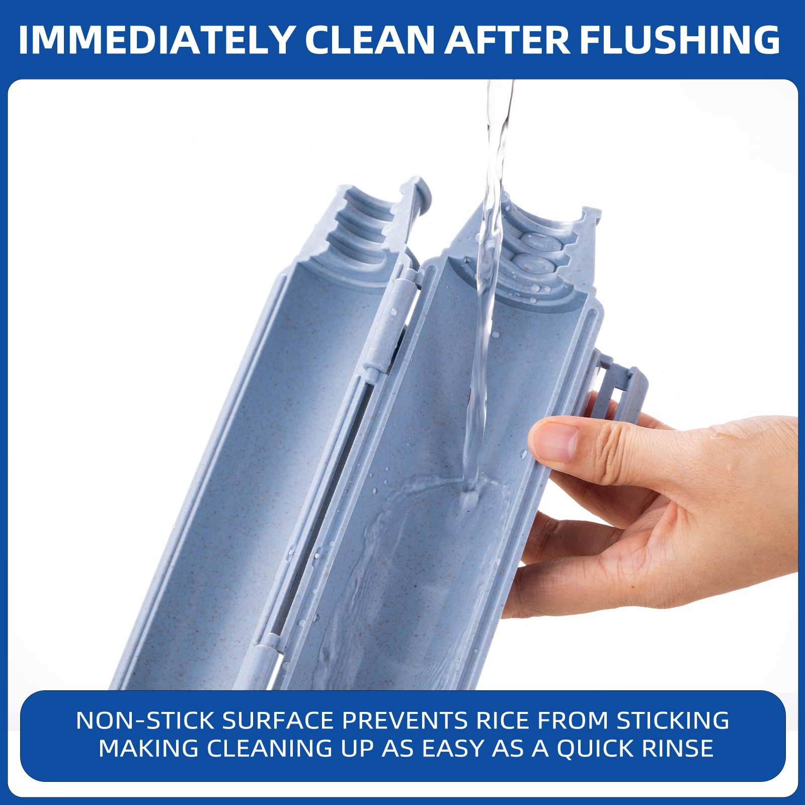 **Non-Toxic BPA-Free Sushi Maker Kit – Easy DIY Sushi Roller Bazooka for Beginners & Kids – Perfect for Home Cooking, Parties & Healthy Snacks (Blue)**