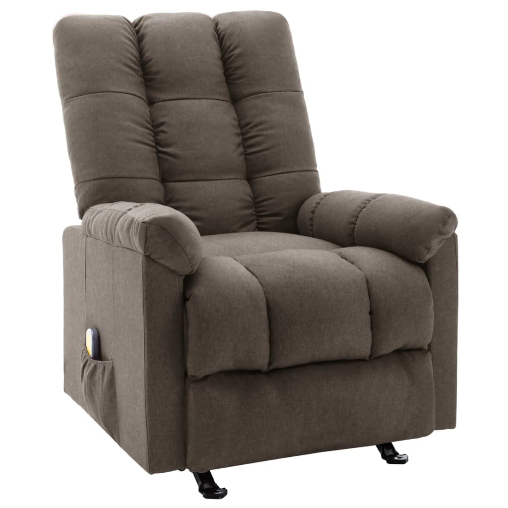Brown Fabric Reclining Lounge Chair - Single Recliner Sofa with Padded Seat for Home Theater, Living Room & Reading Nook | Massage Function & Comfortable Theater Seating