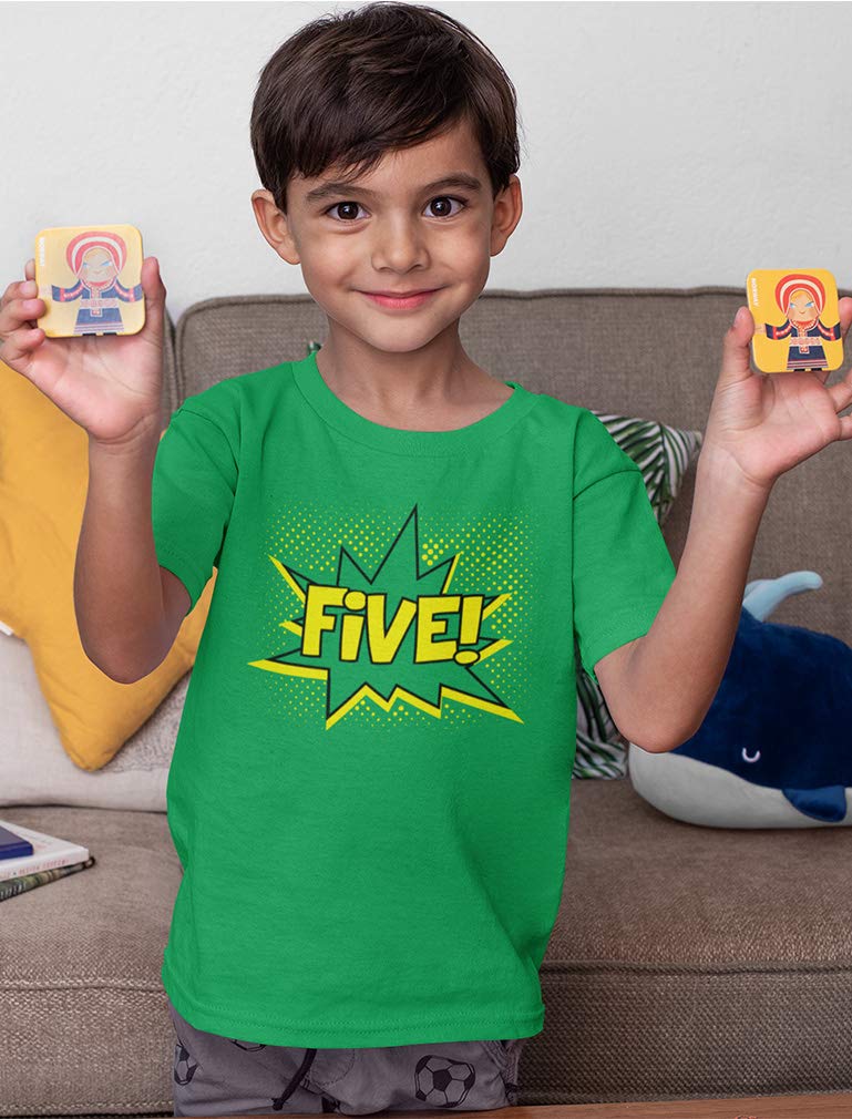 5th Birthday Shirt for Boys & Girls - Superhero Themed 5 Years Old Gift T-Shirt for Kids Birthday Party | Perfect for Superhero Costumes, Birthday Celebrations & Family Photos