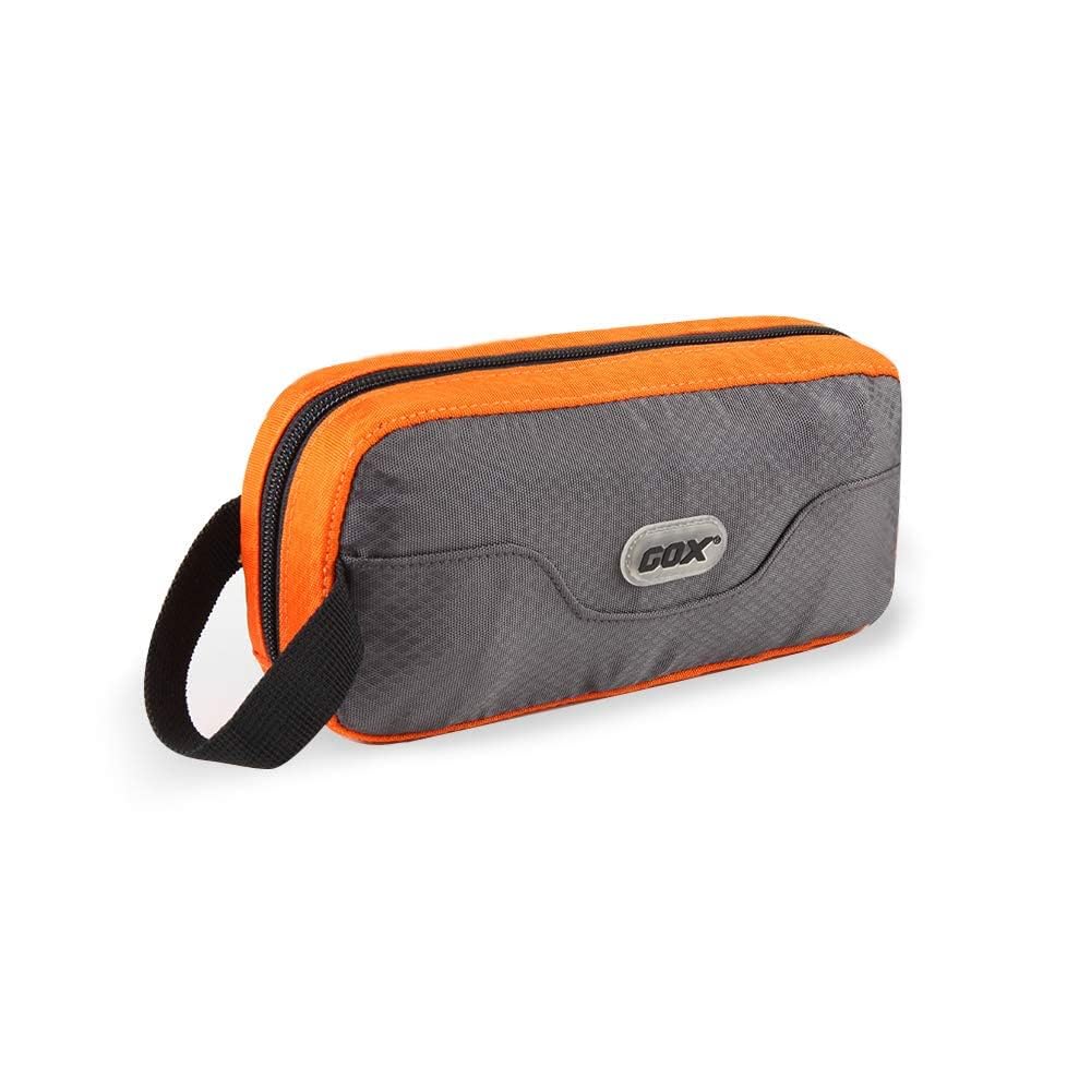GOX Travel Toiletry Bag for Men - Waterproof Dopp Kit & Multifunctional Packing Organizer Pouch (Orange/Grey) - Perfect for Business Trips, Gym, Camping & Travel Accessories