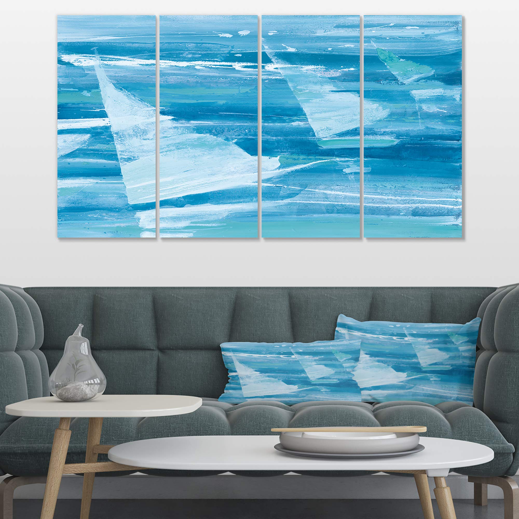 Designart 'From The Shore I' Nautical Beach Canvas Wall Art - Ocean Inspired Gallery Wrapped Print for Coastal Decor, Living Room & Bedroom