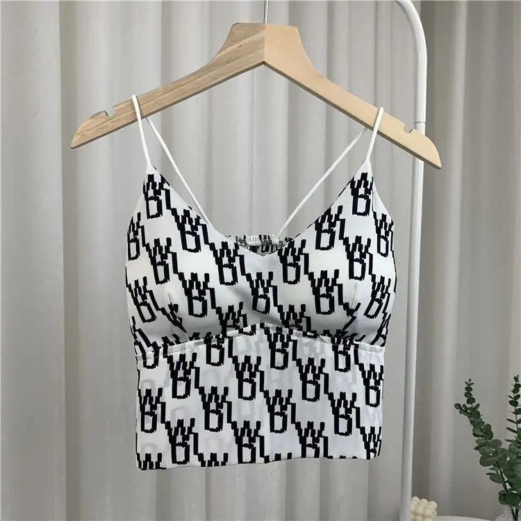 Y2K Women's Korean Fashion Leopard Print Camisole Top - Sexy Corset Crop Tank Top for Summer, Coquette Style, Ice Silk Padded Design | Perfect for Parties, Beach Outings & Casual Wear