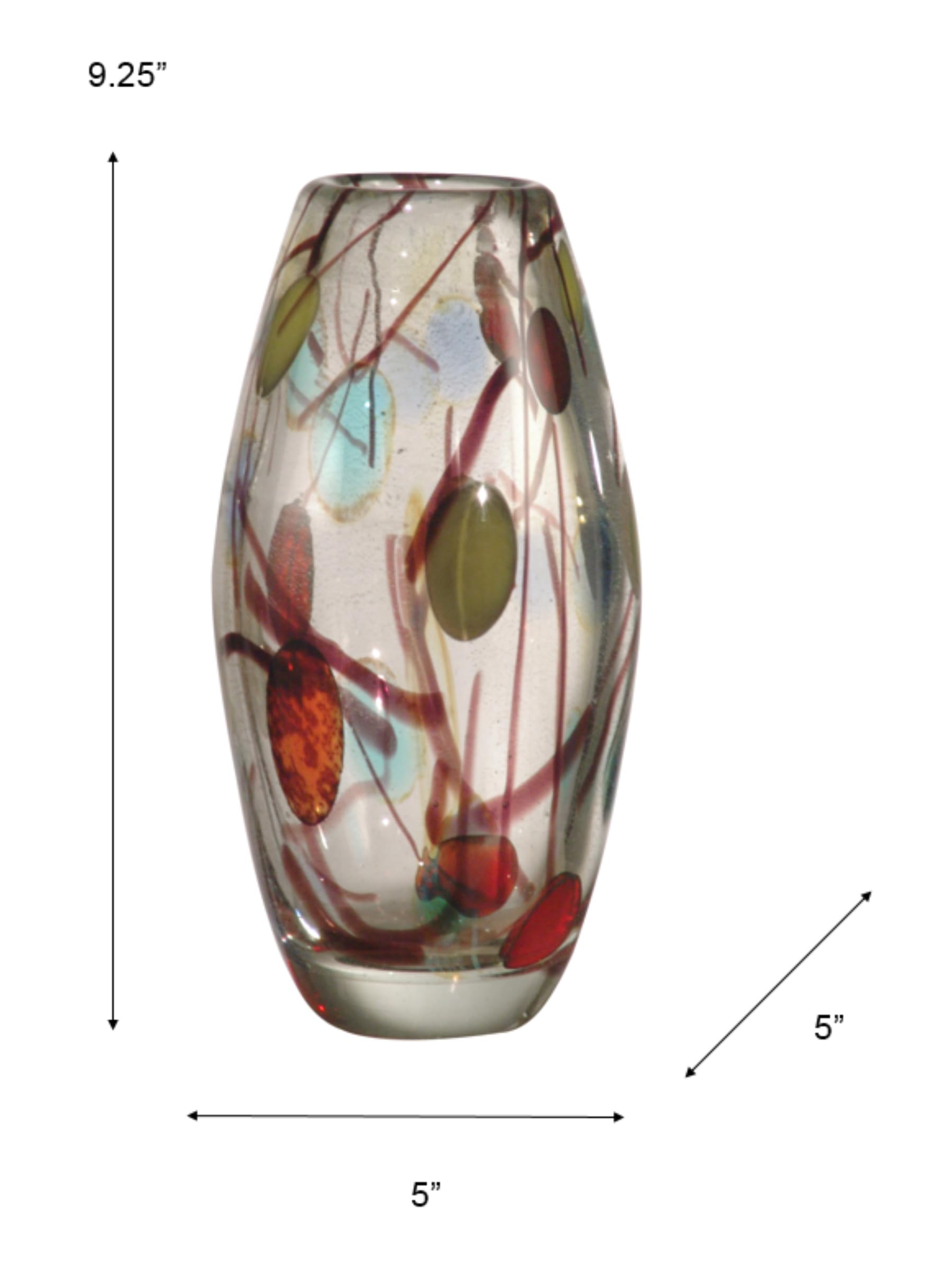 Dale Tiffany AV10768 Lesley Handcrafted Art Glass Vase - Elegant Home Decor for Living Room, Wedding Centerpiece & Luxury Gift Idea