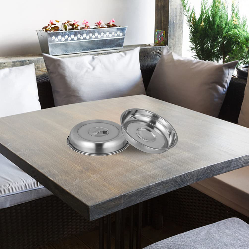 BESTONZON Stainless Steel Dinner Plate Covers - Set of 2, Household Food Covers for Steak, Oilproof Cloche Plate Cover - Perfect for Restaurants, Parties & Food Presentation