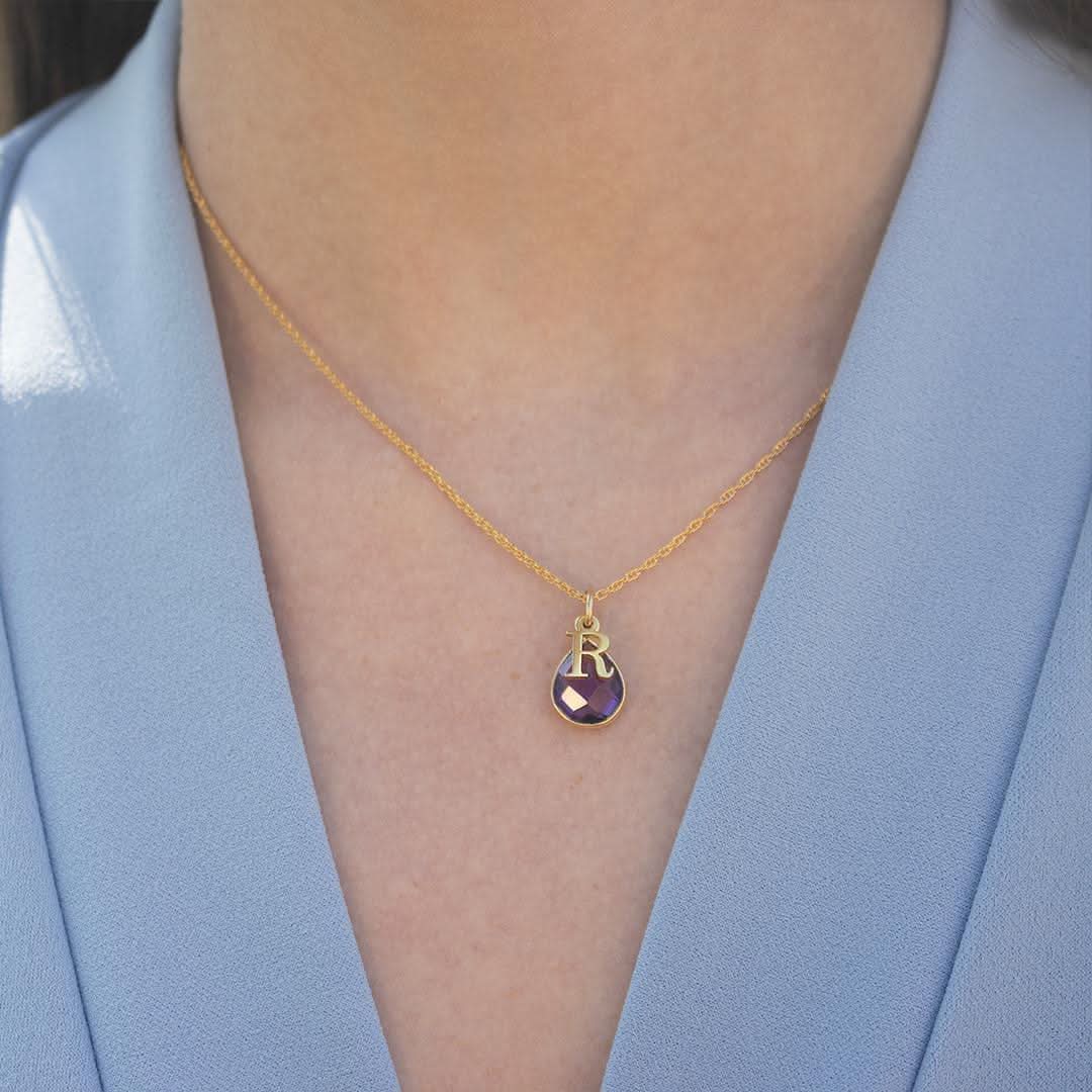 Amethyst Charm Necklace - Rose Gold February Birthstone Jewelry for Women | Elegant Gift for Valentine's Day, Anniversary & Special Occasions