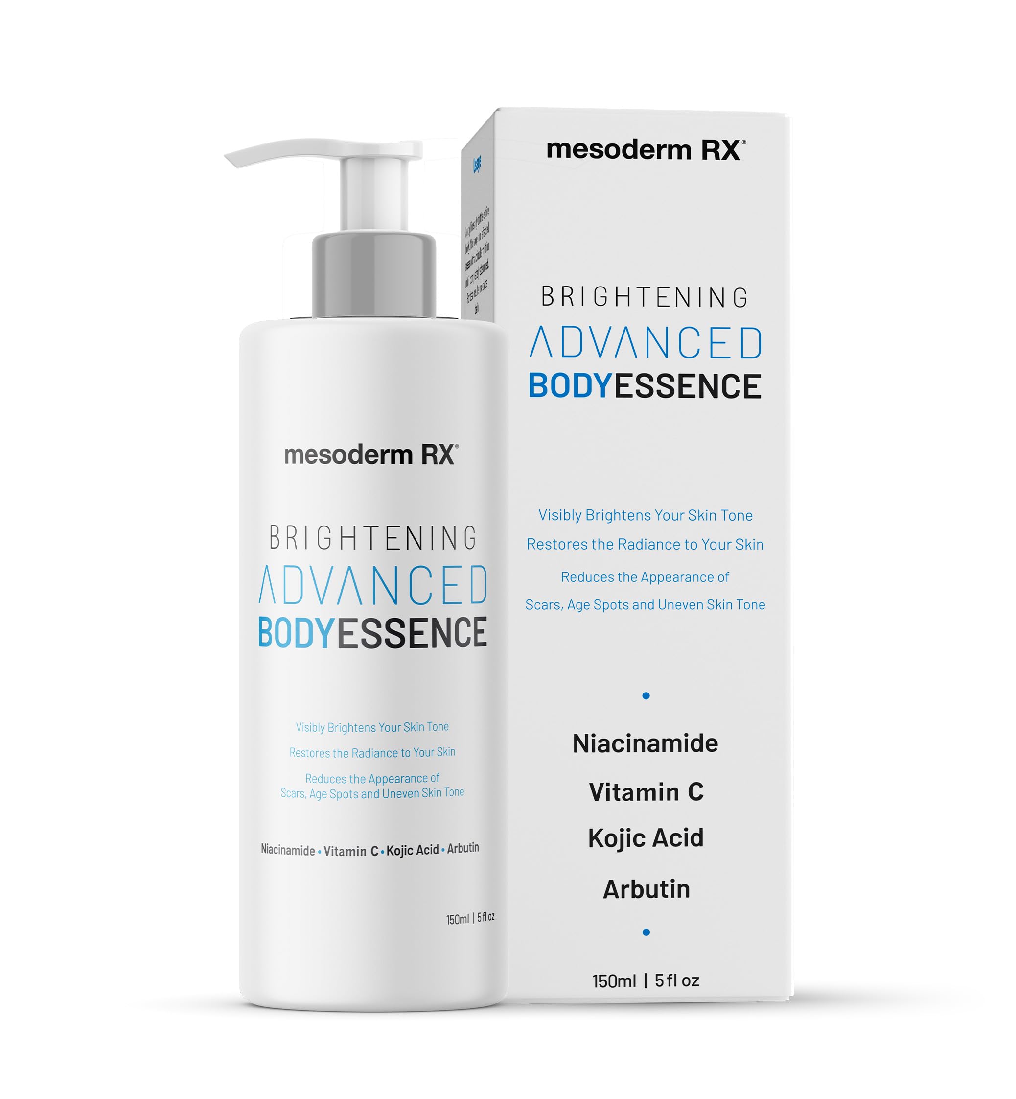 Niacinamide & Vitamin C Body Essence for Hydration & Brightening - Kojic Acid, Hyaluronic Acid & AHA to Smooth Skin, Reduce Dark Spots & Even Tone - 150ml - Perfect for Daily Skincare Routine & Post-Sun Care
