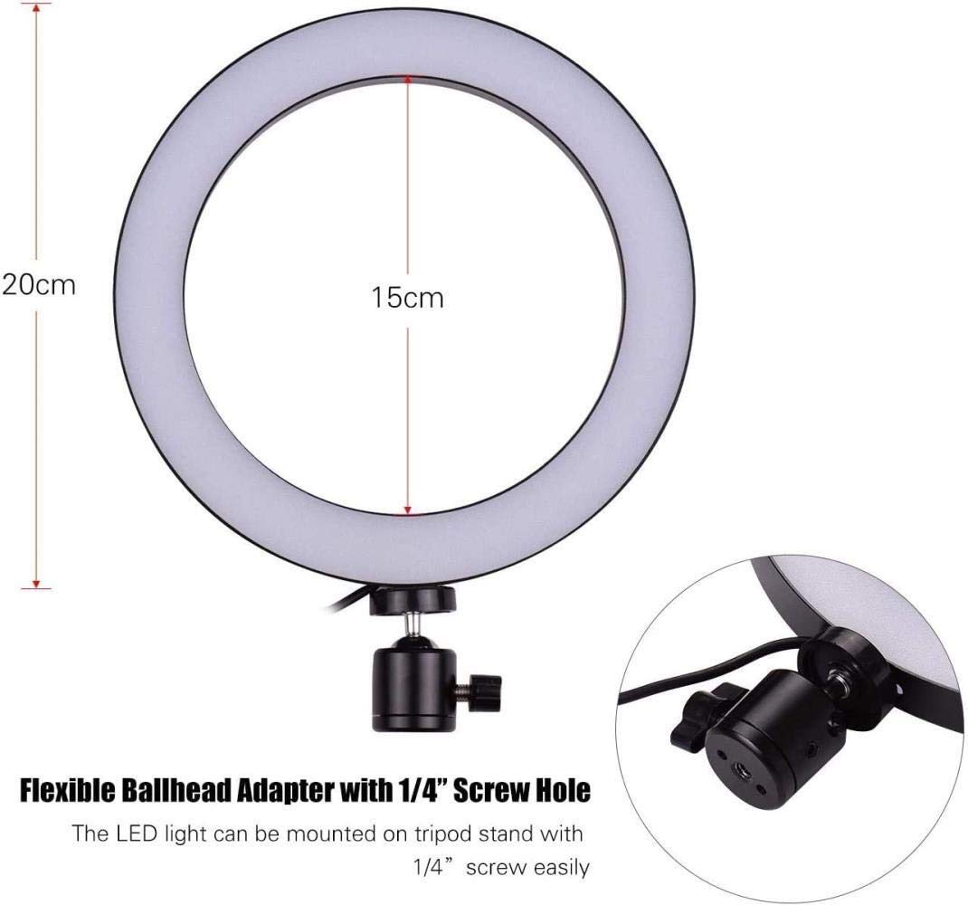 10 Inch 26cm LED Ring Light with Phone Clip - 360° Rotatable Fill Light for Live Streaming, Selfies, YouTube Videos & Photography - Perfect for TikTok, Instagram & Makeup Videos