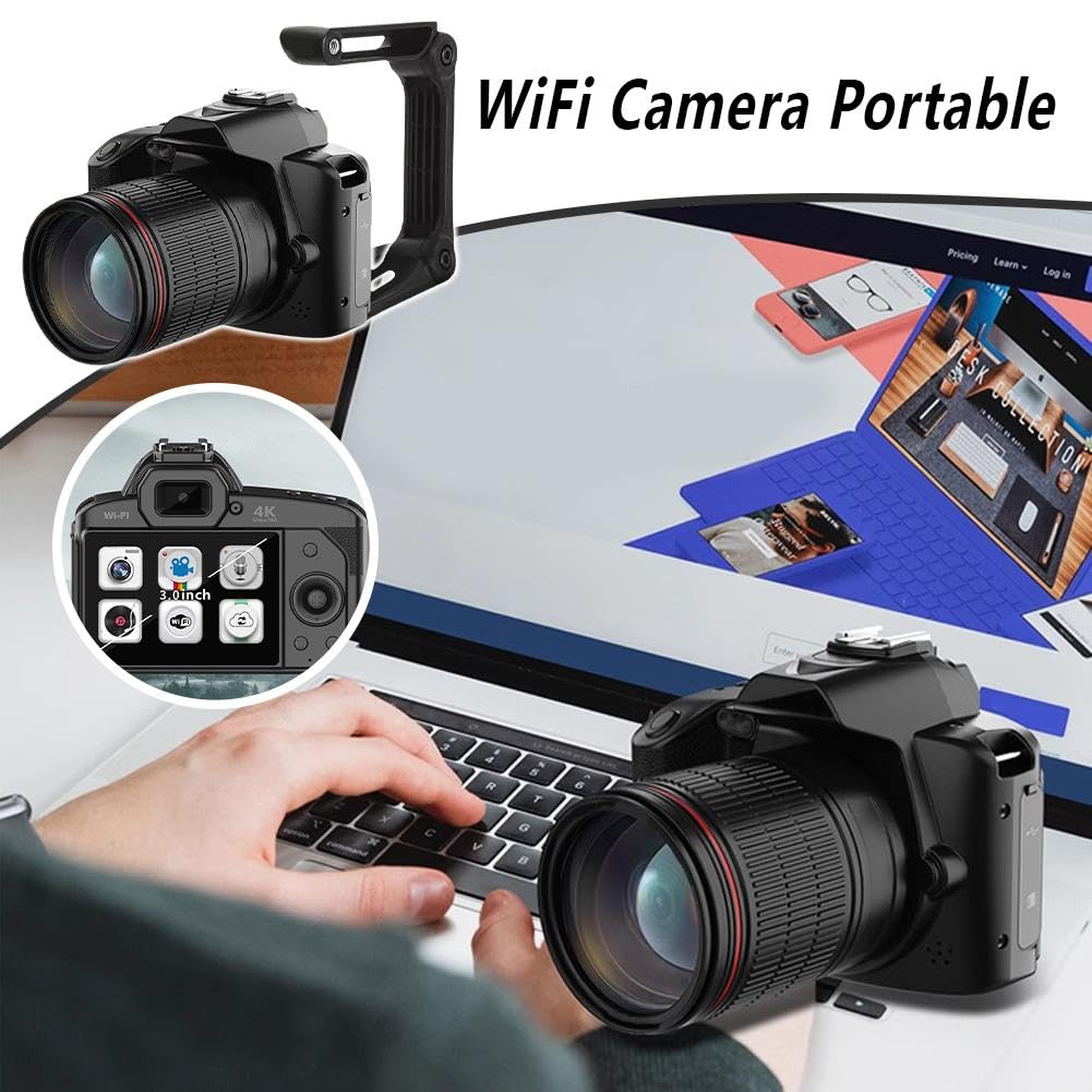 BOWTONG 4K Ultra HD Camcorder with 16X Digital Zoom, WiFi, IR Night Vision & Fill Light - Perfect for YouTube Vlogging, Travel Videos, and Home Recording