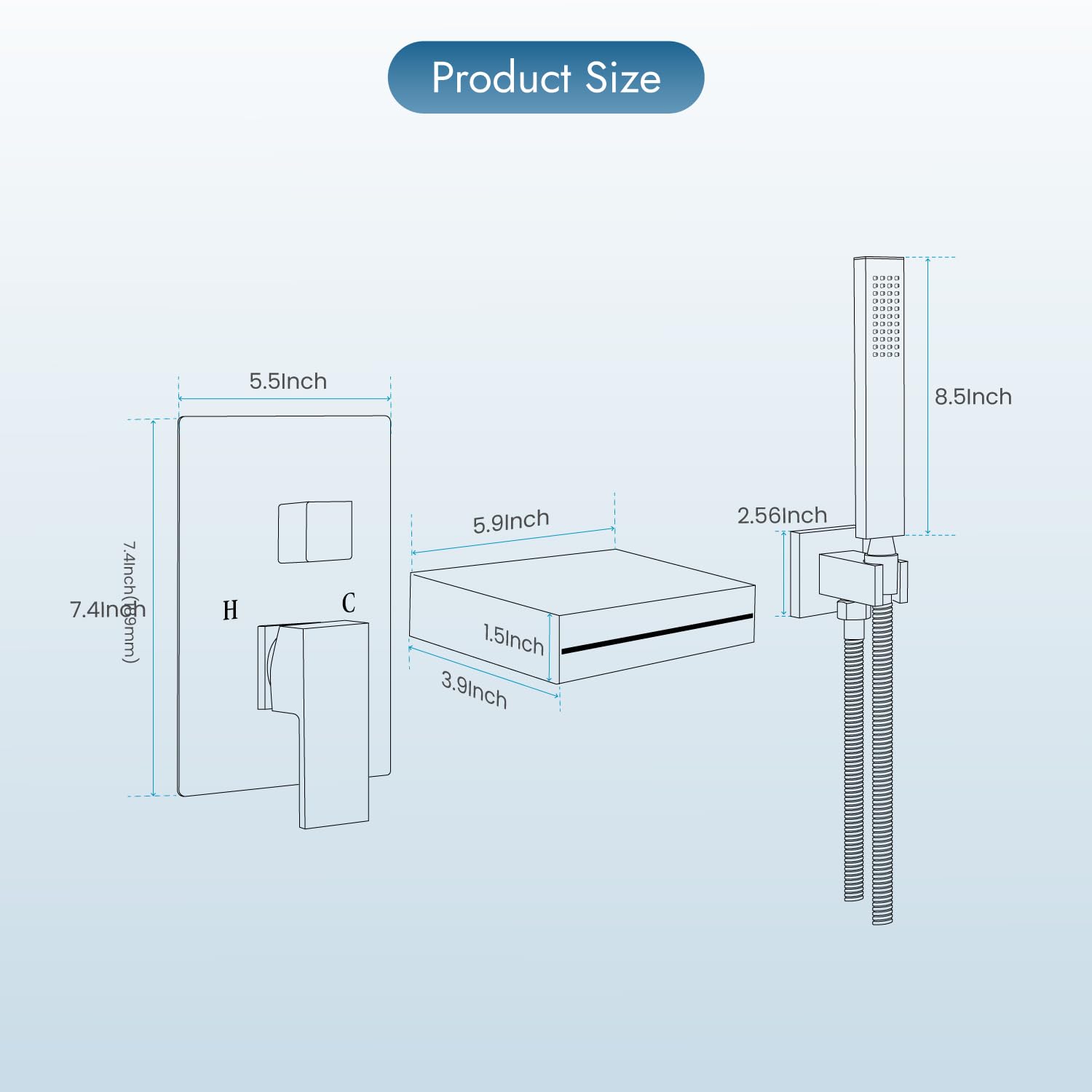 Brushed Nickel Wall Mount Waterfall Tub Filler with Handheld Shower - Single Handle Bathtub Faucet Set for Freestanding Tubs - Perfect for Modern Bathroom Renovations and Spa-Like Relaxation
