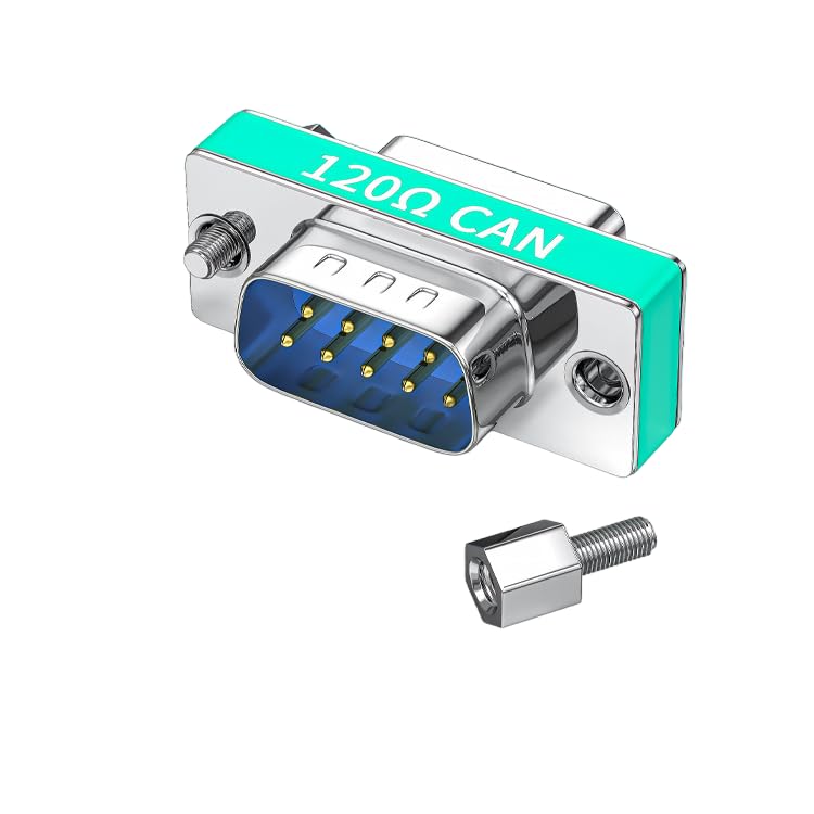 DB9 Male to Female Connector with Built-in 120 Ohm CAN Bus Terminating Resistor - Automotive, Industrial & Networking Applications