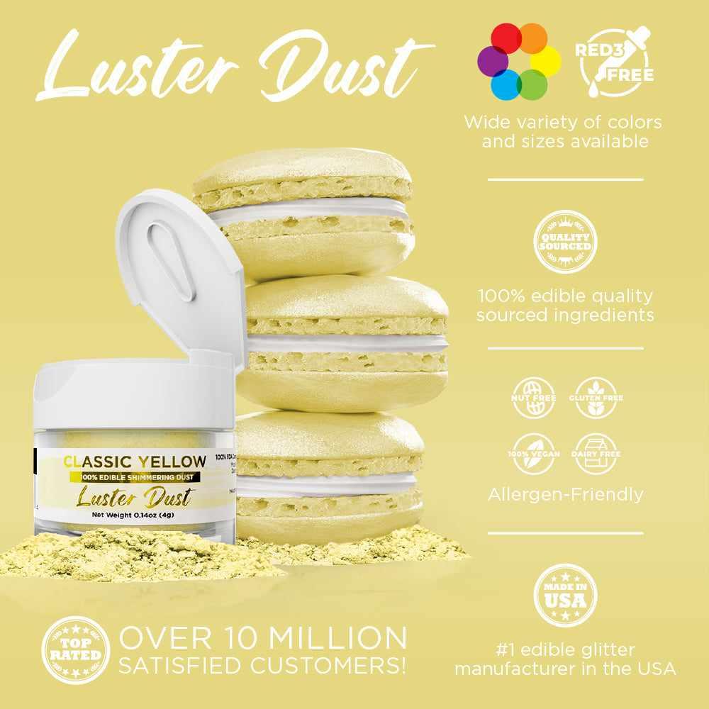 Premium Edible Gold Luster Dust for Cake Decorating - Food Safe, Vegan, Gluten-Free - Perfect for Wedding Cakes, Cupcakes & Dessert Garnish