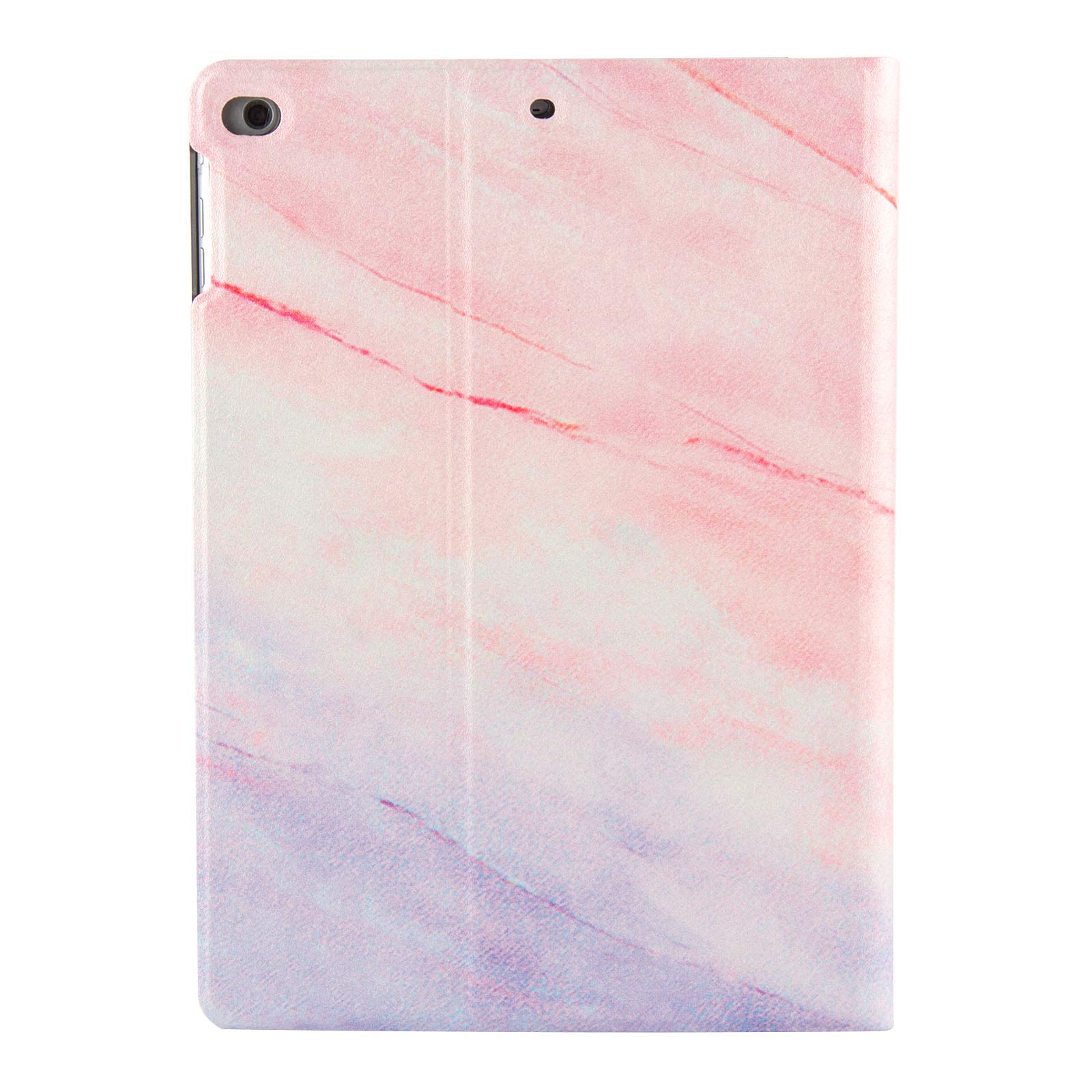 Premium Synthetic Leather Case for Apple iPad 9.7 inch (5th/6th Gen 2017/2018) & iPad Air/Air 2 - Slim Shockproof TPU Shell with Auto Wake/Sleep & Multi-Angle Stand - Pink Map Design - Perfect for Work, Study & Travel Protection