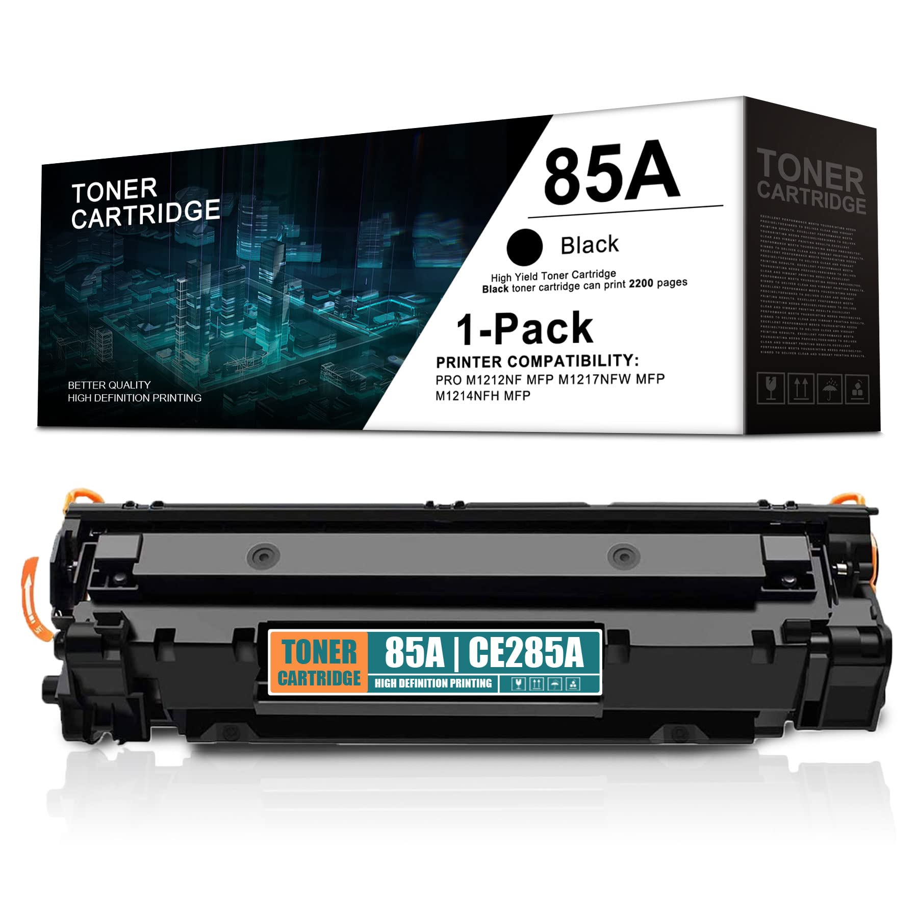 Leadyink Compatible 1-Pack Black 85A | CE285A Toner Cartridge Replacement for HP Pro P1109w Printer - High Yield Printing for Home & Office Documents