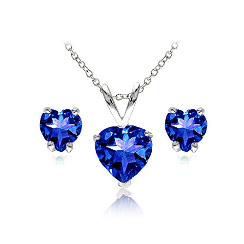 Created Blue Sapphire - Sterling Silver