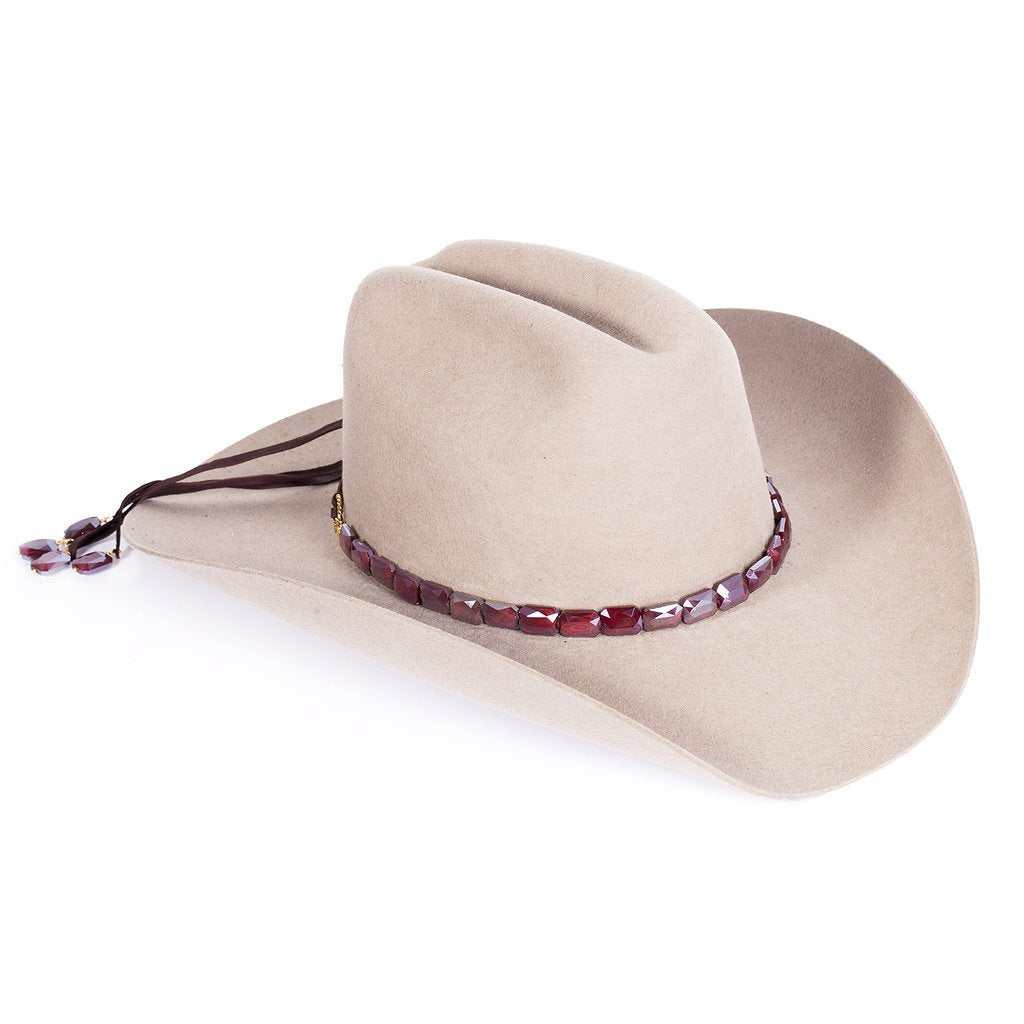 Stylish Faceted Walnut Hat Band - Handmade Wooden Headband for Cowboy Hats & Western Fashion - Perfect for Rodeo, Country Music Festivals & Outdoor Events